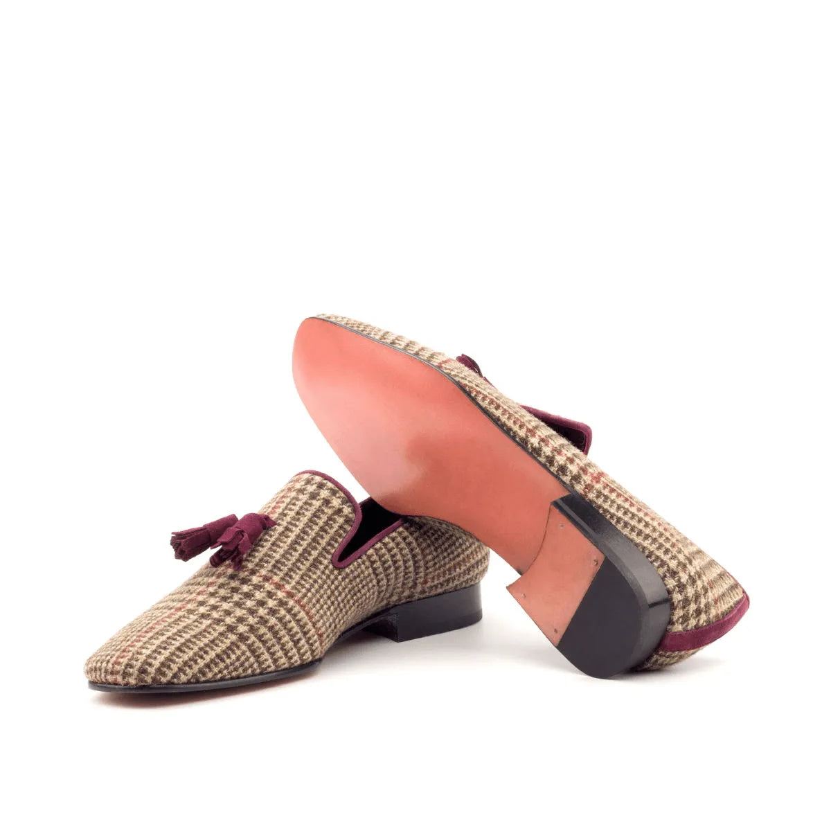 Tweed tassel loafers featuring the Oscar Drake Slipon style for refined elegance
