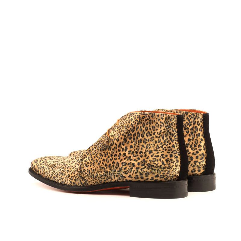 Pardo Chukka boots: leopard print ankle boot with black leather sole