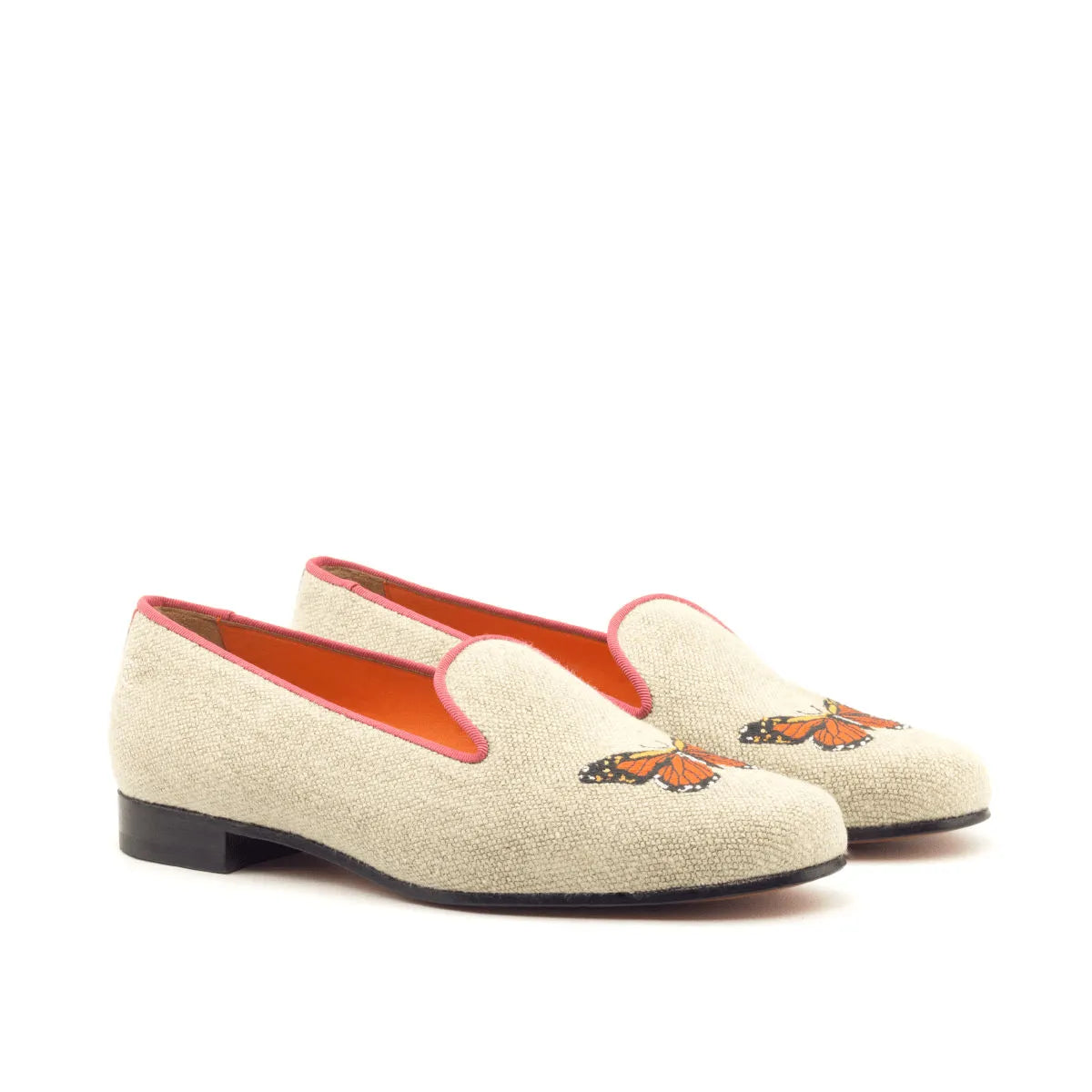 Beige Parks Audrey Slipper featuring elegant butterfly embroidery for stylish comfort