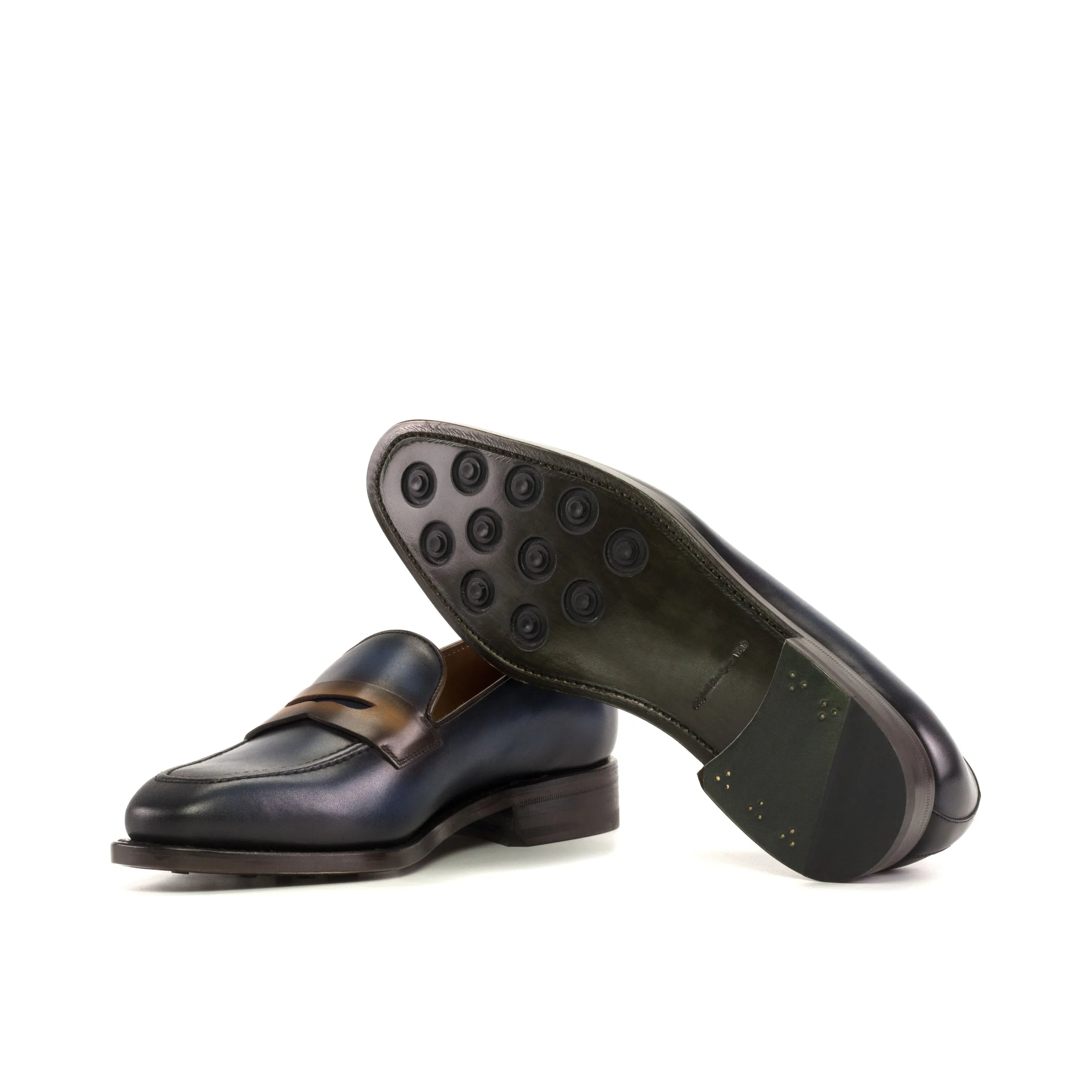 Leather Penny Loafers from Paule Loafers, crafted from luxury painted calf for men