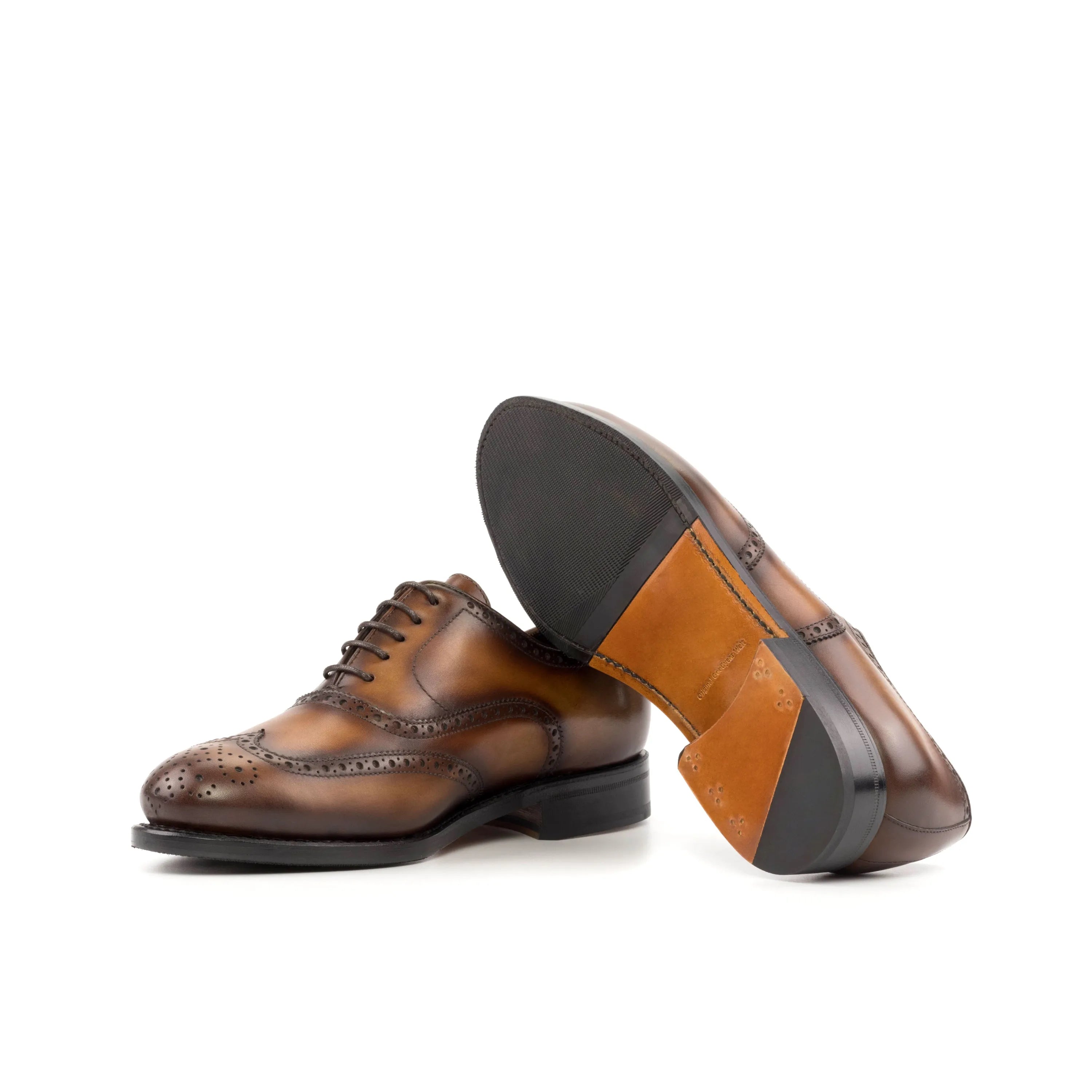 Brown leather wingtip dress shoes, Pawl full brogue shoes for the fast lane lifestyle