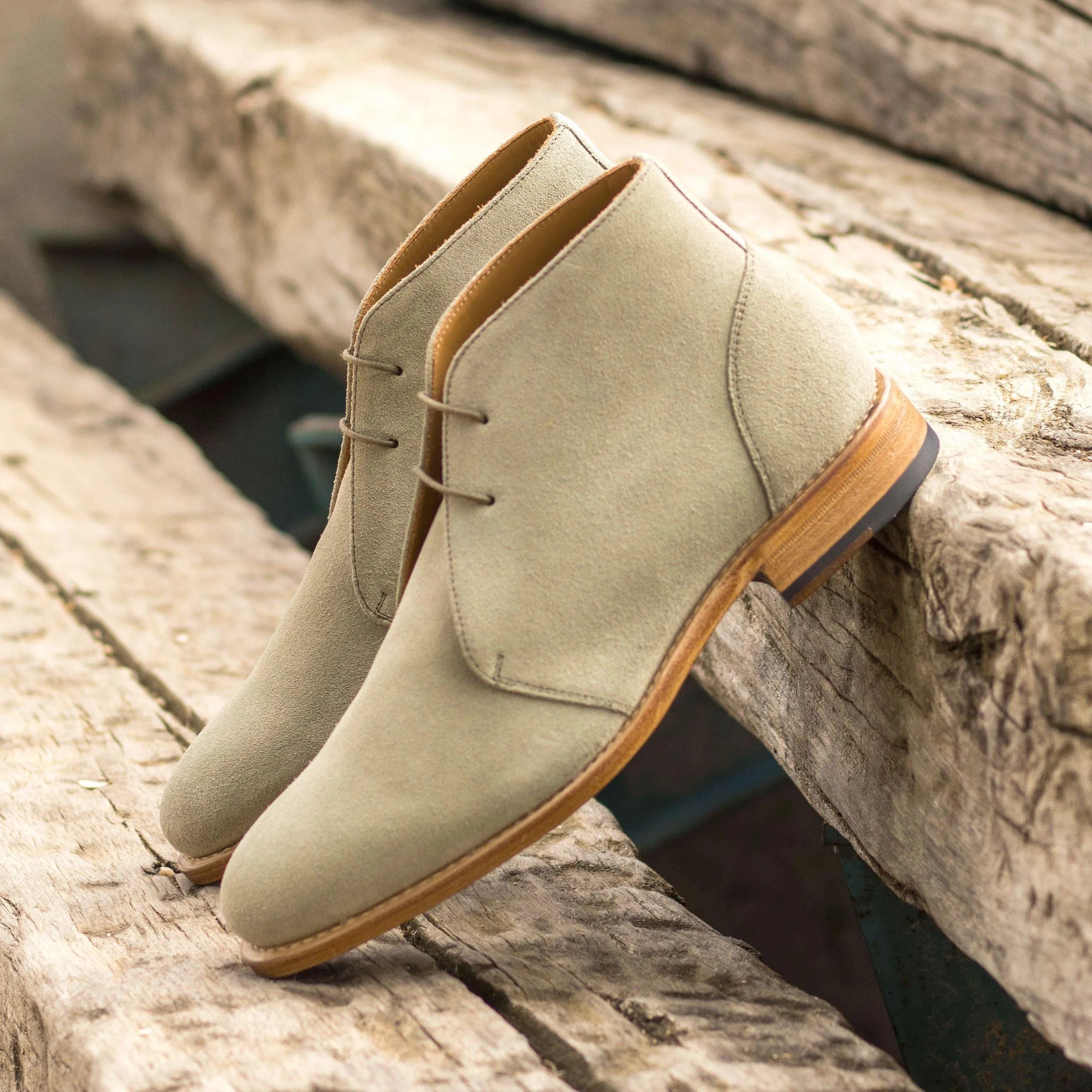 Beige suede Philli Chukka Flex Boots showcasing stylish design and comfort