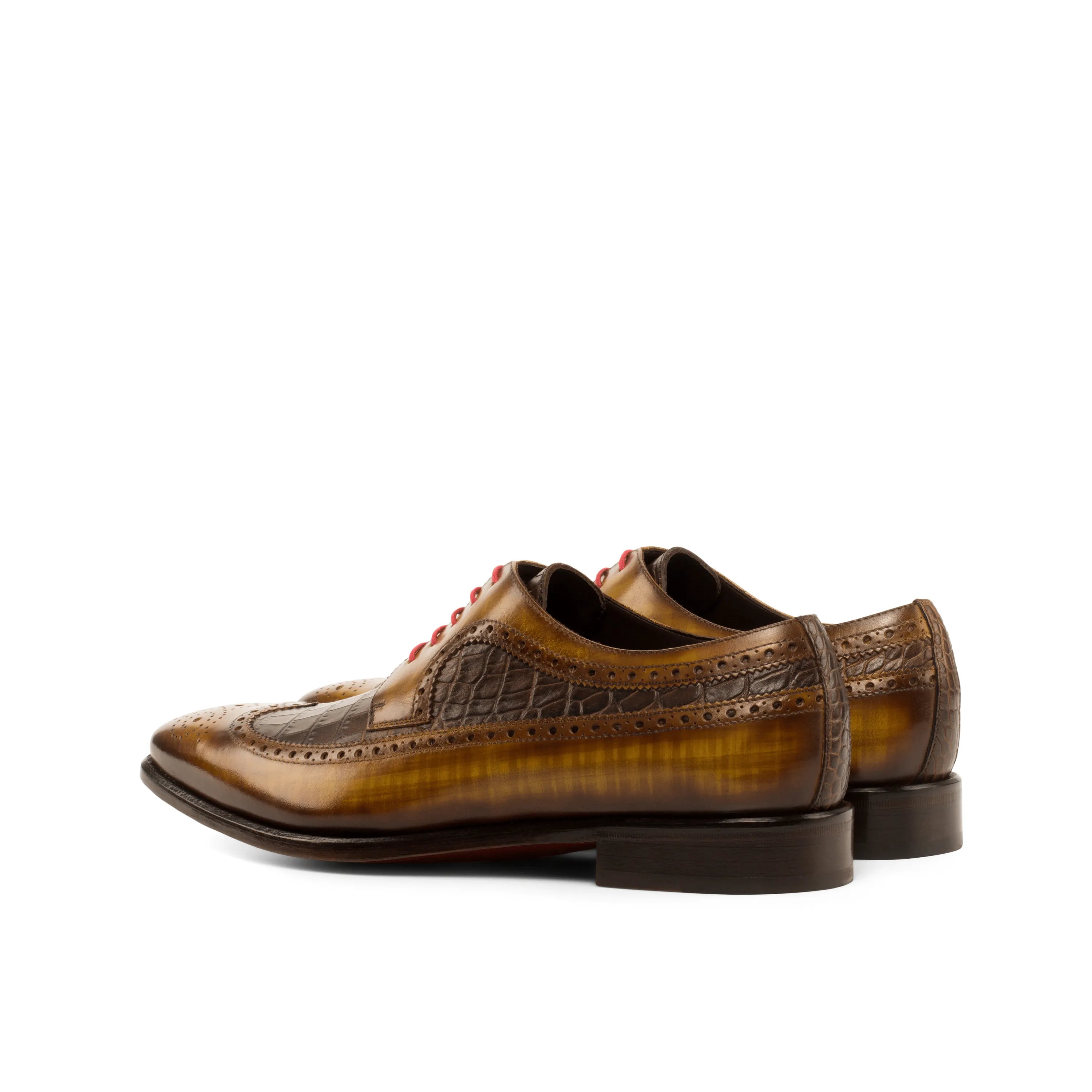 Brown leather longwing patina blucher shoes from the Power2 Longwing Patina collection