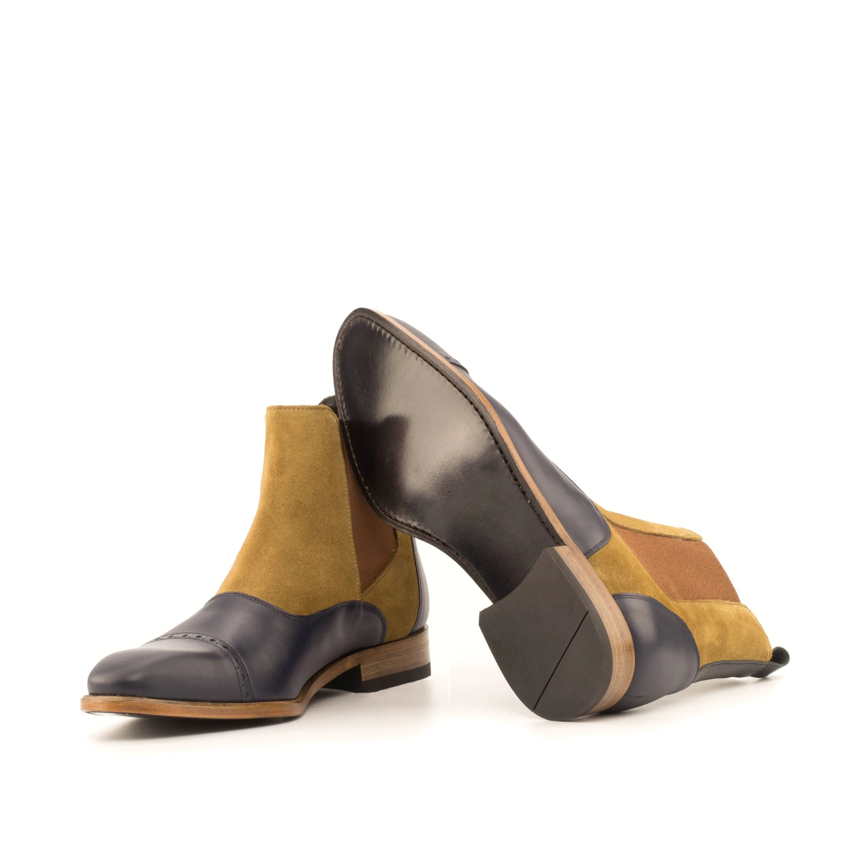 Two-tone leather Prevenzano Chelsea Boots showcasing stylish versatility and comfort