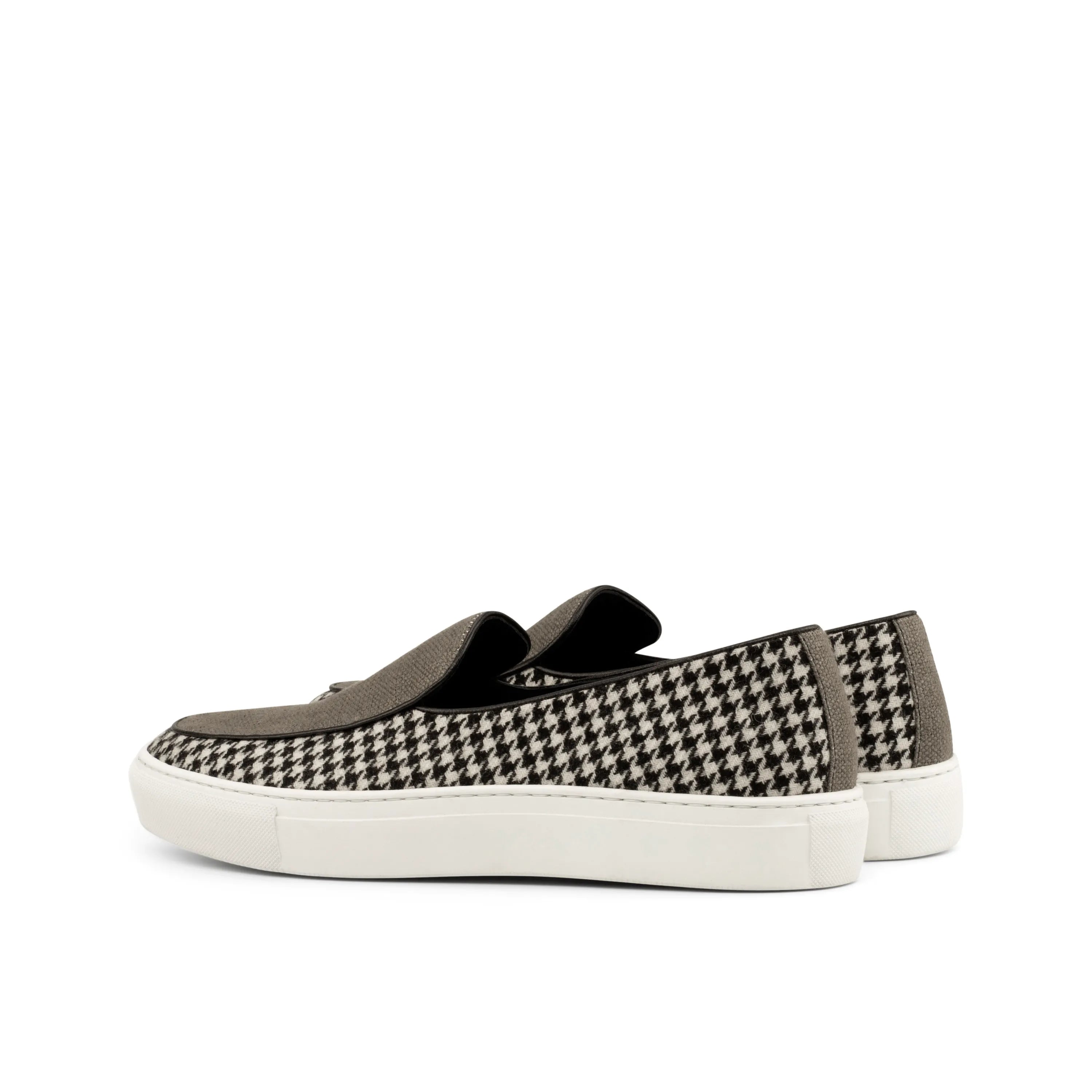 Houndstooth slip-on shoes featuring the Proctor Belgian Sneaker design for stylish comfort