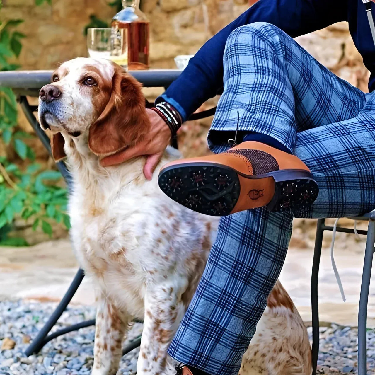 Brown and tweed golf shoe featured with QS Gift Card for luxury bespoke shoes for men