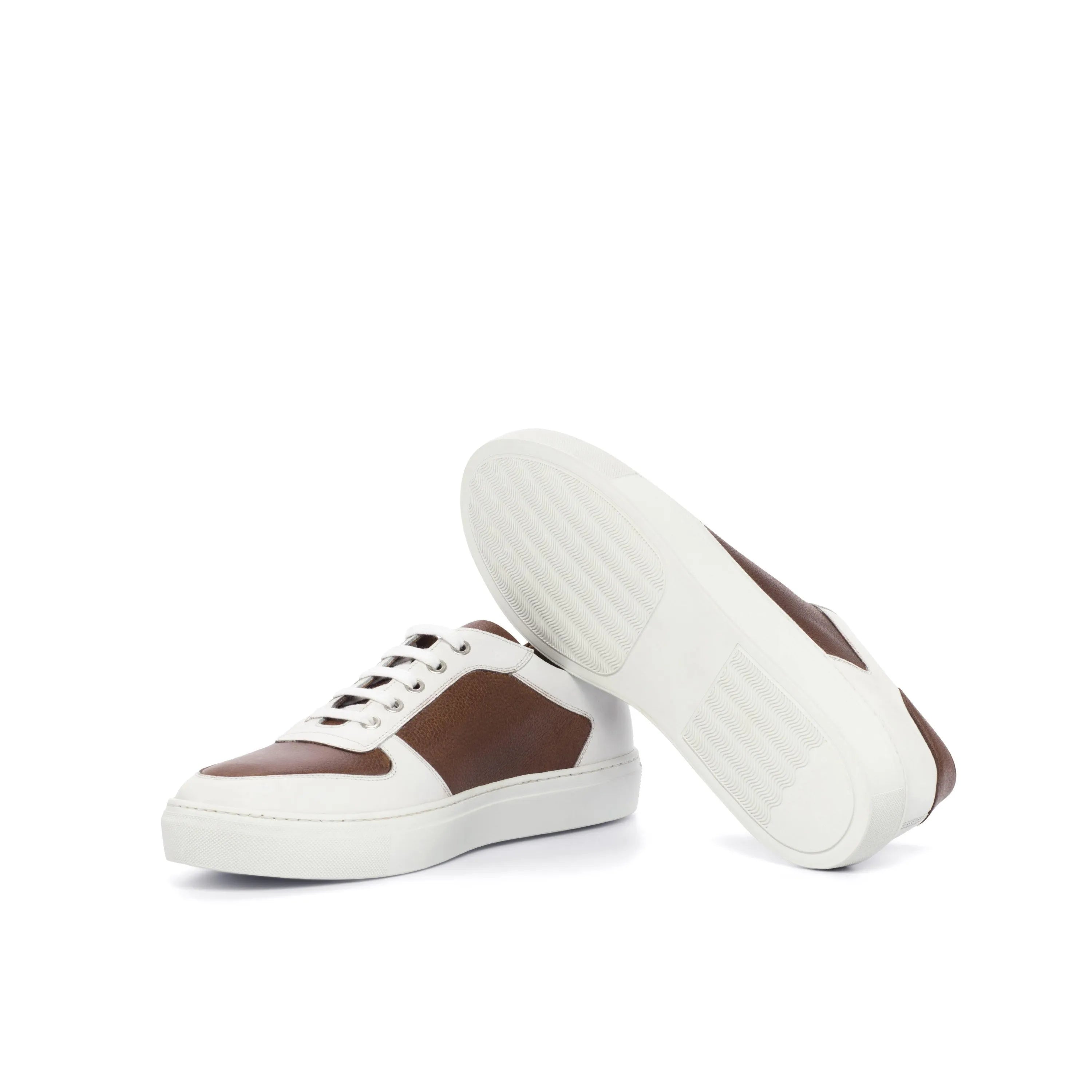 Two-tone leather R51 Low Top Sneaker, a luxury bespoke trainer sneaker for men