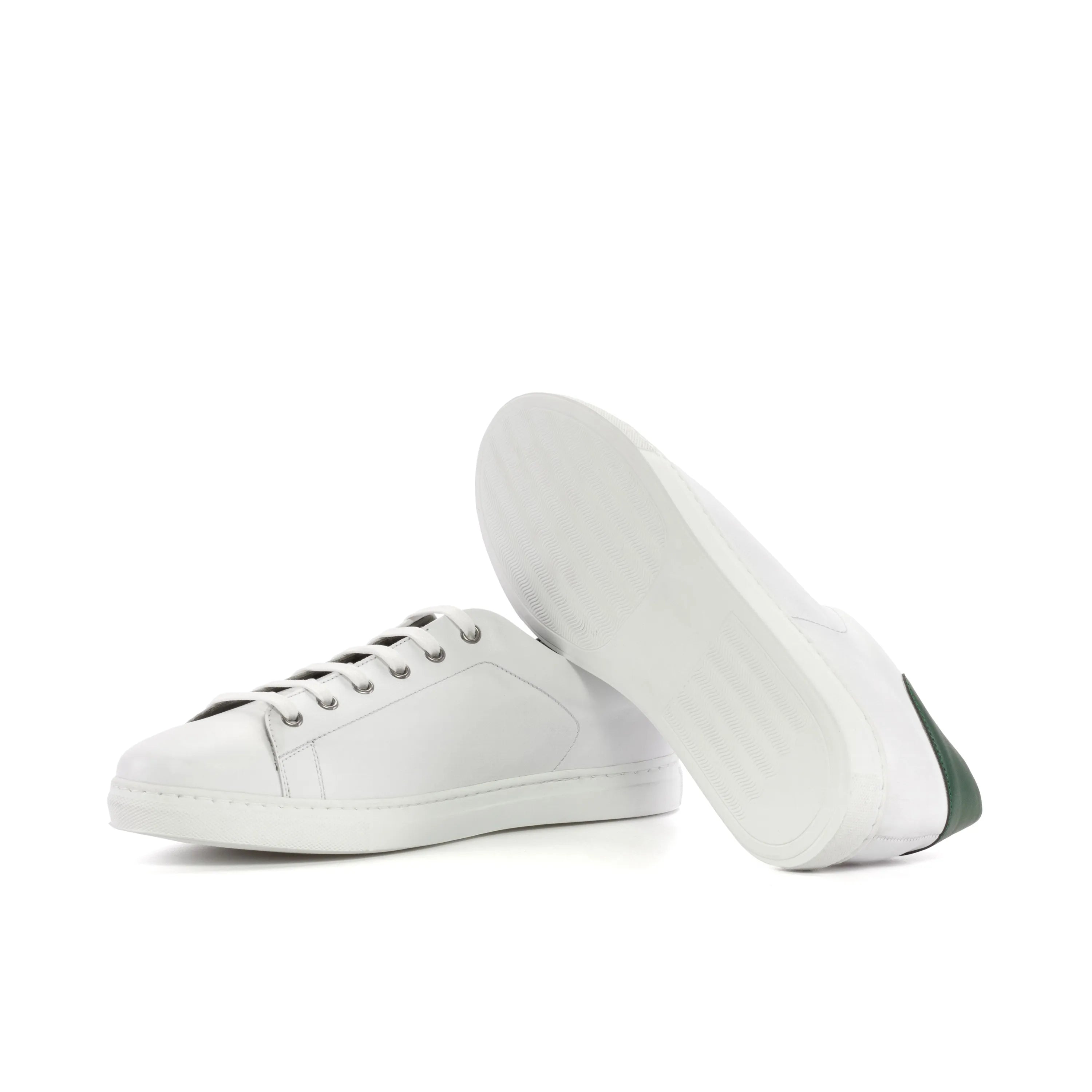 Pair of white leather sneakers, Ramirez Vegan Trainer made from Vegan Italian Nappa
