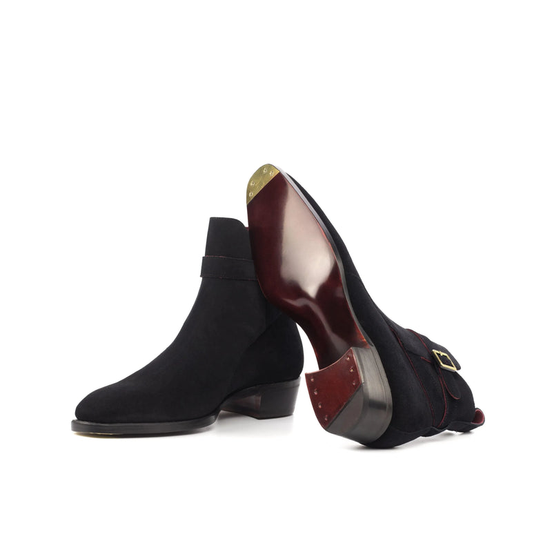 Black suede monk strap Randy Jodhpur Boots suitable for stylish and formal occasions