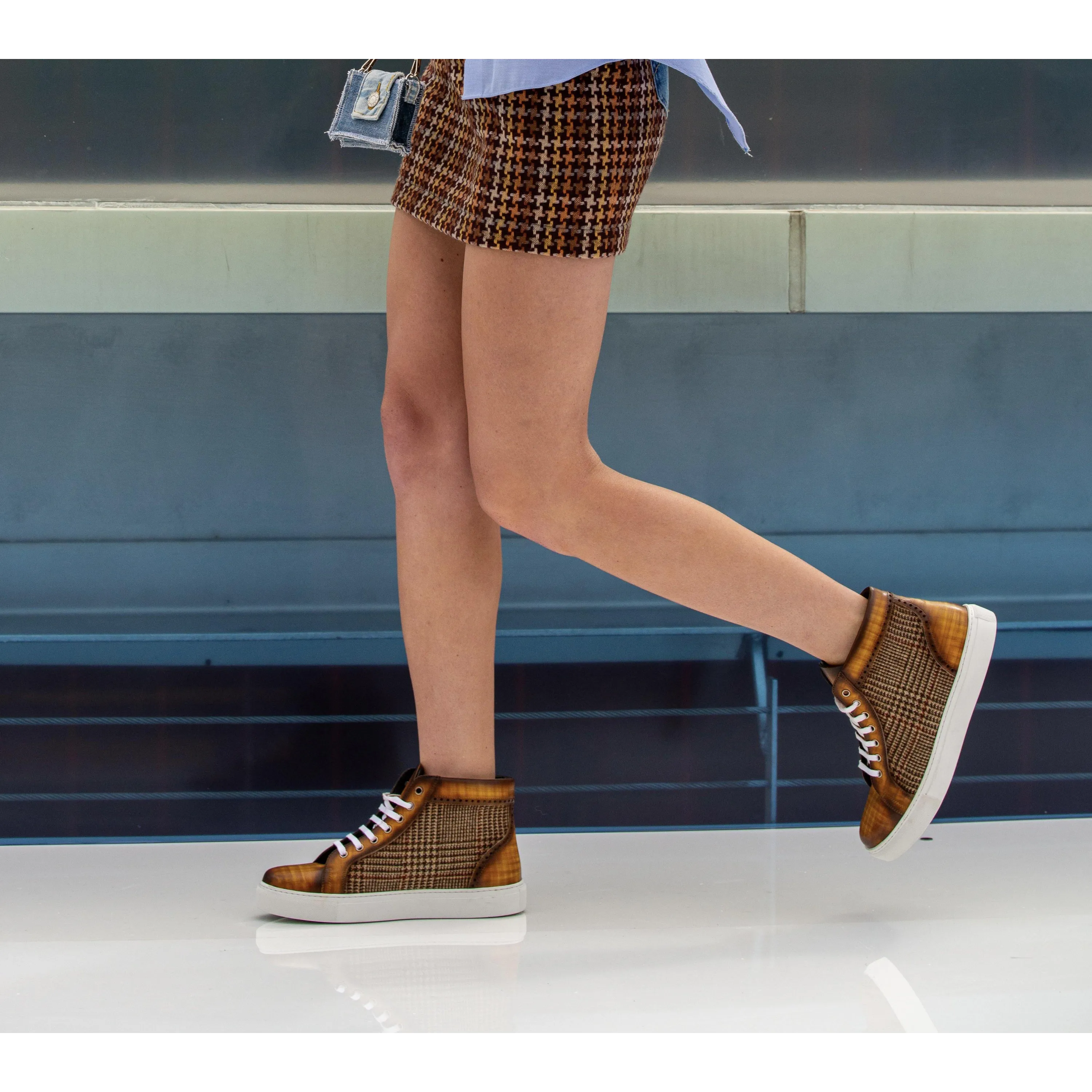 Houndstooth high-top sneakers from the Randy Ladies High Top Sneaker collection