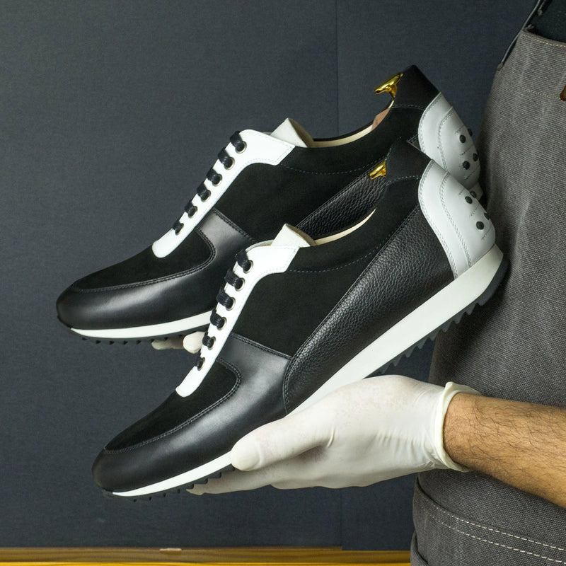 Black and white leather Rino Corsini Sneakers showcasing contemporary style and comfort