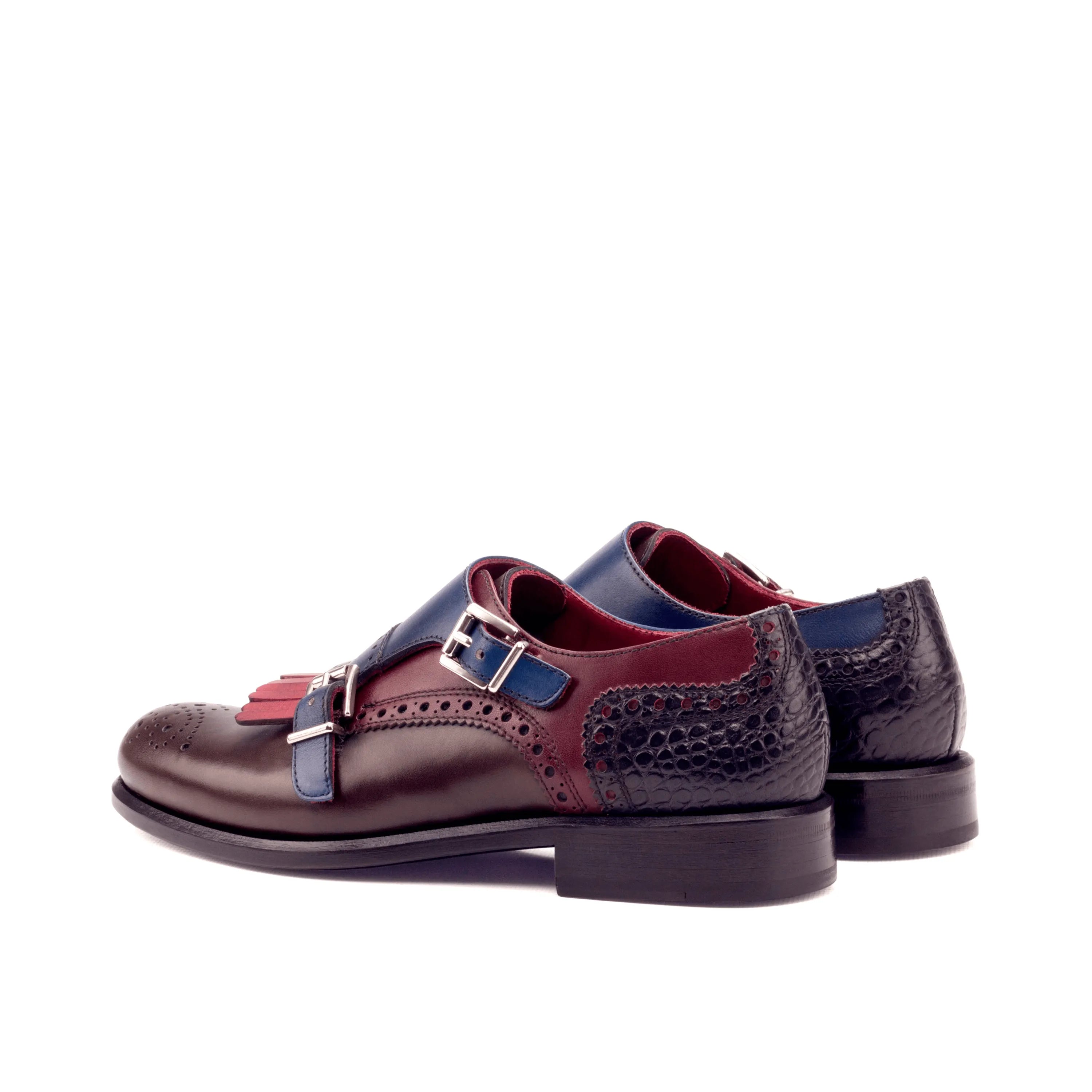 Two-toned leather monk strap shoes from Rosa Kiltie unisex Monk collection