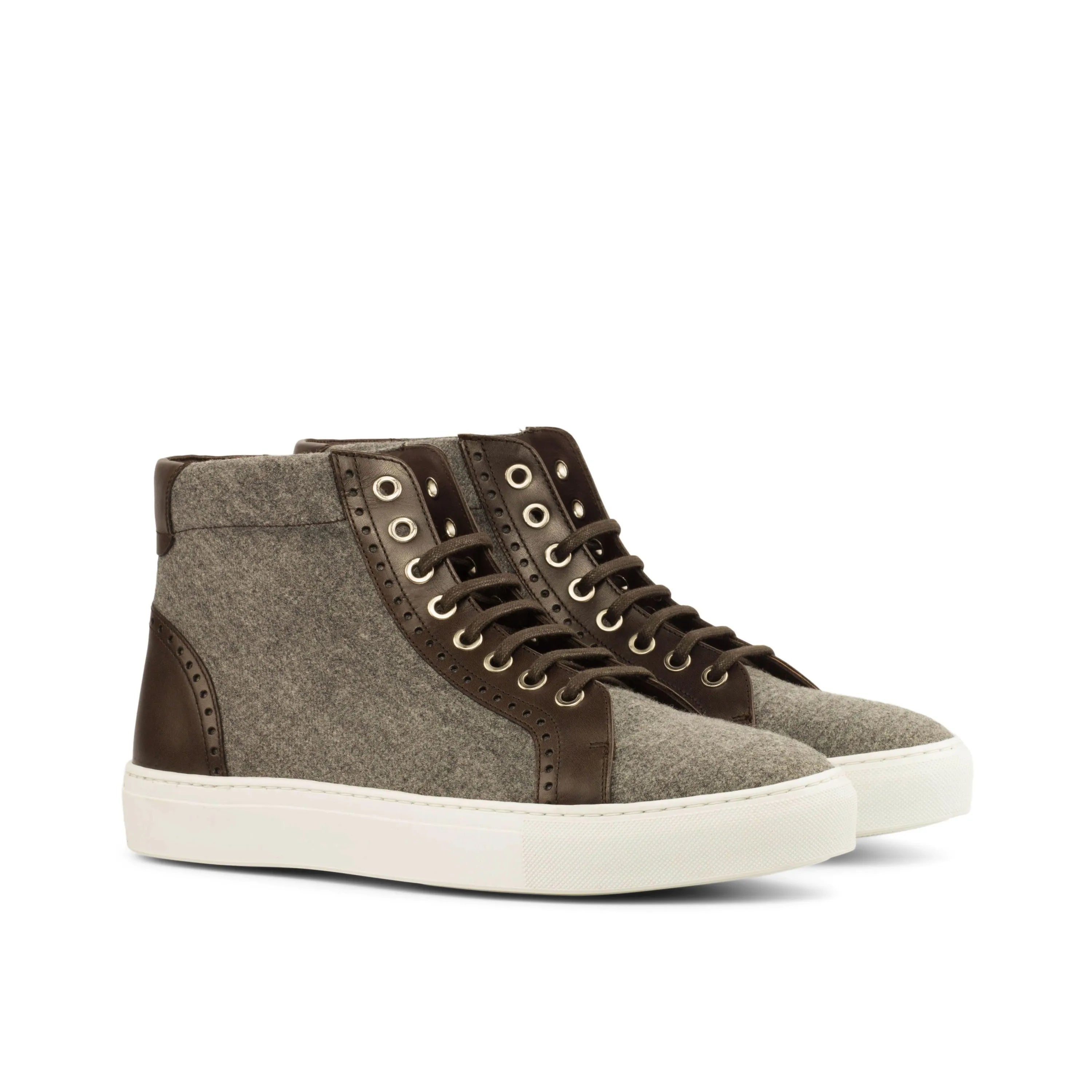 Gray and brown high-top sneakers from RQ72 High Kicks Sneakers II collection