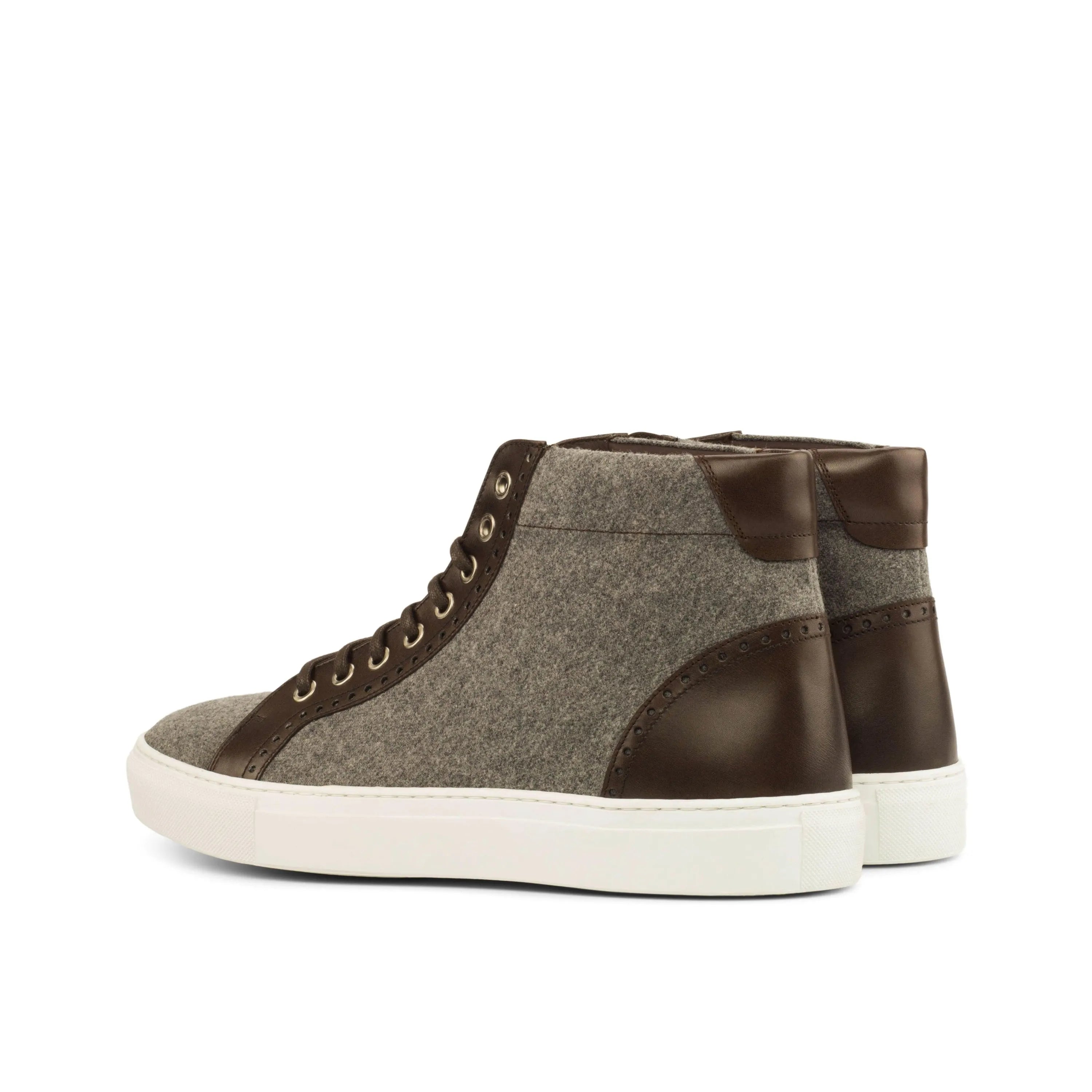 High-top brown and gray RQ72 High Kicks Sneakers II designed for style and comfort