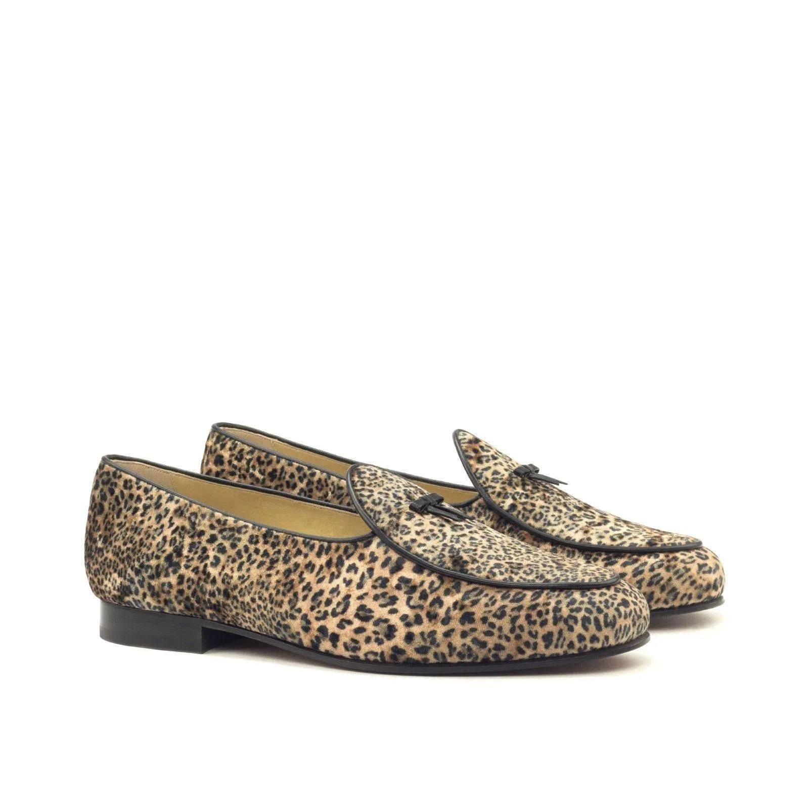 Leopard print loafers featured in the Russia Belgian Slipper stylish design