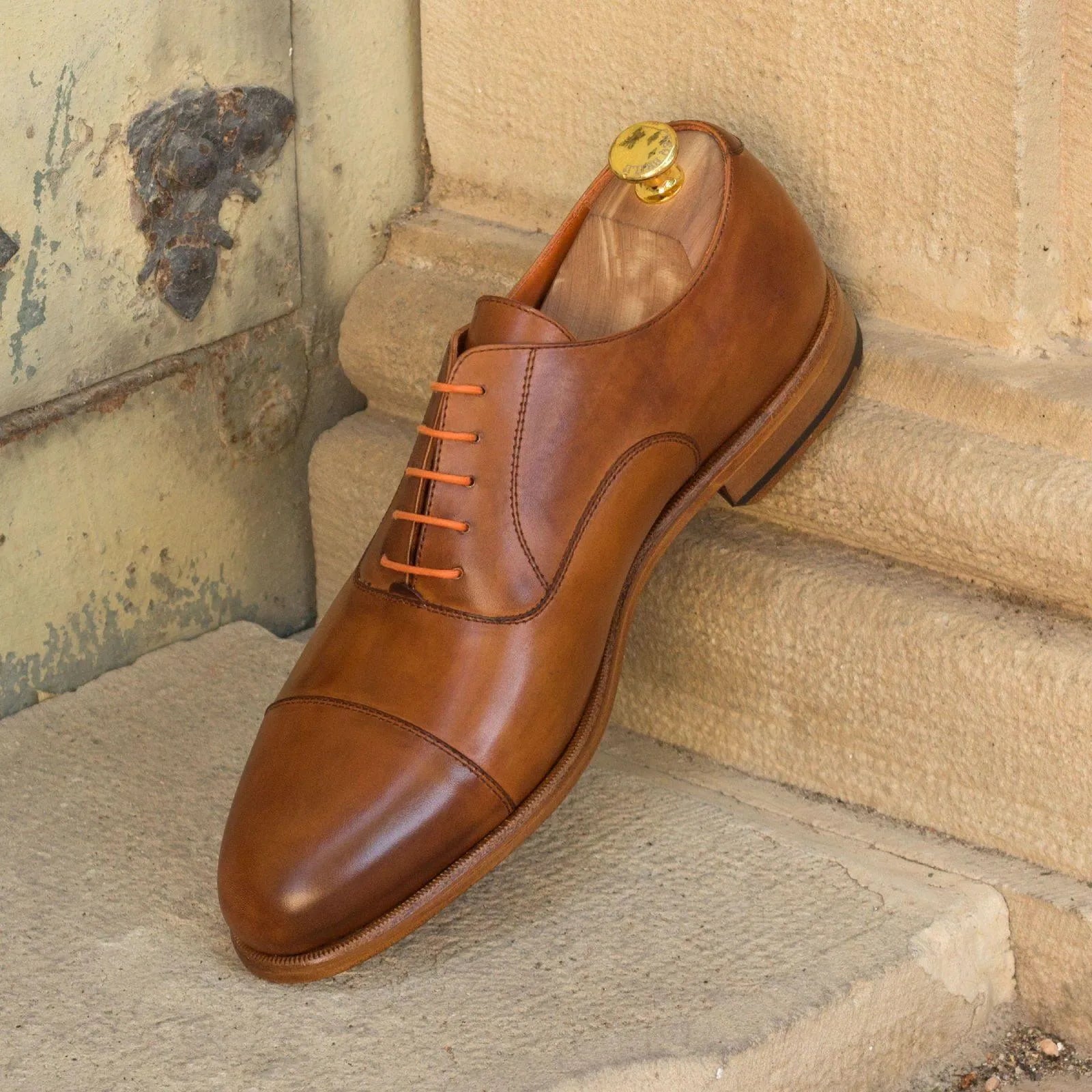 Brown leather Dress Shoe from Saint Oxford Shoes II, showcasing classic Oxford style