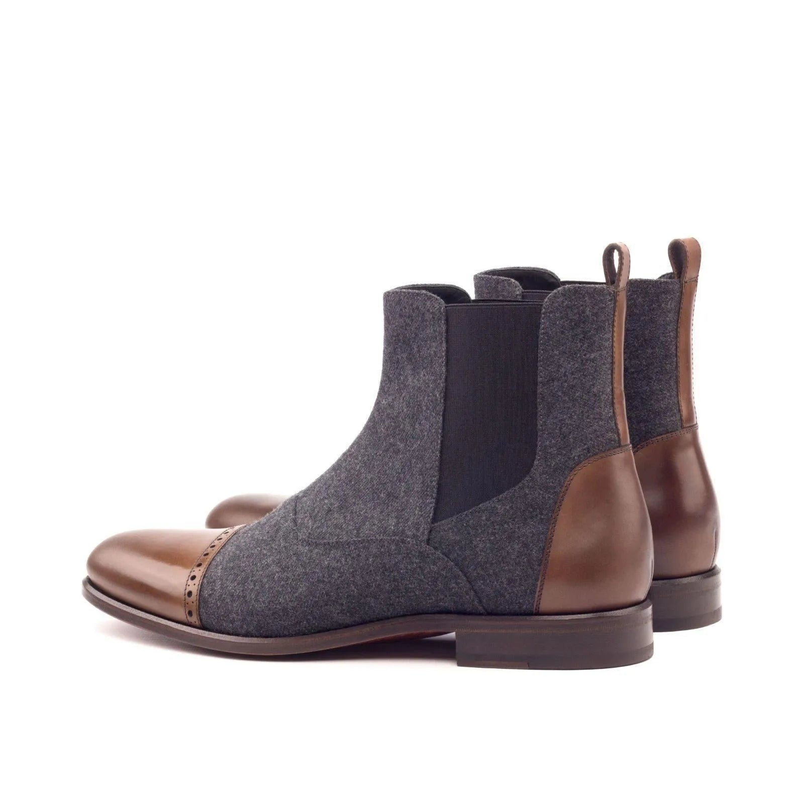 Two-tone leather and wool Sandos Chelsea Boot II showcasing stylish elegance