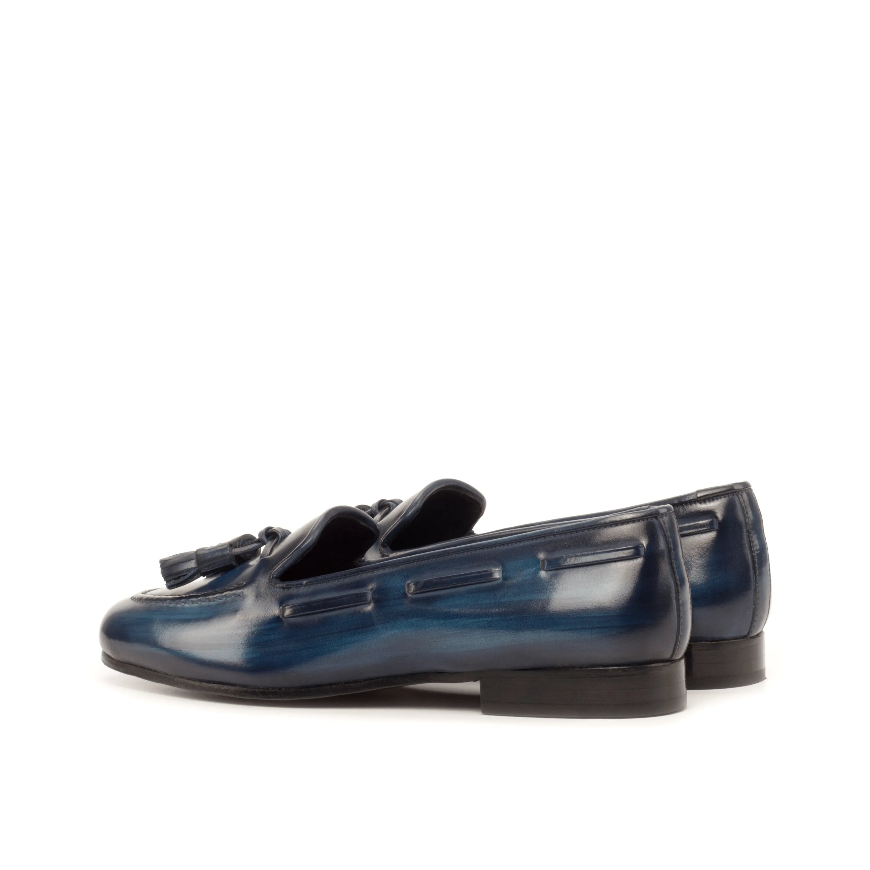 Blue leather tassel loafers from the San Jose Rose Patina Ladies slip-on collection