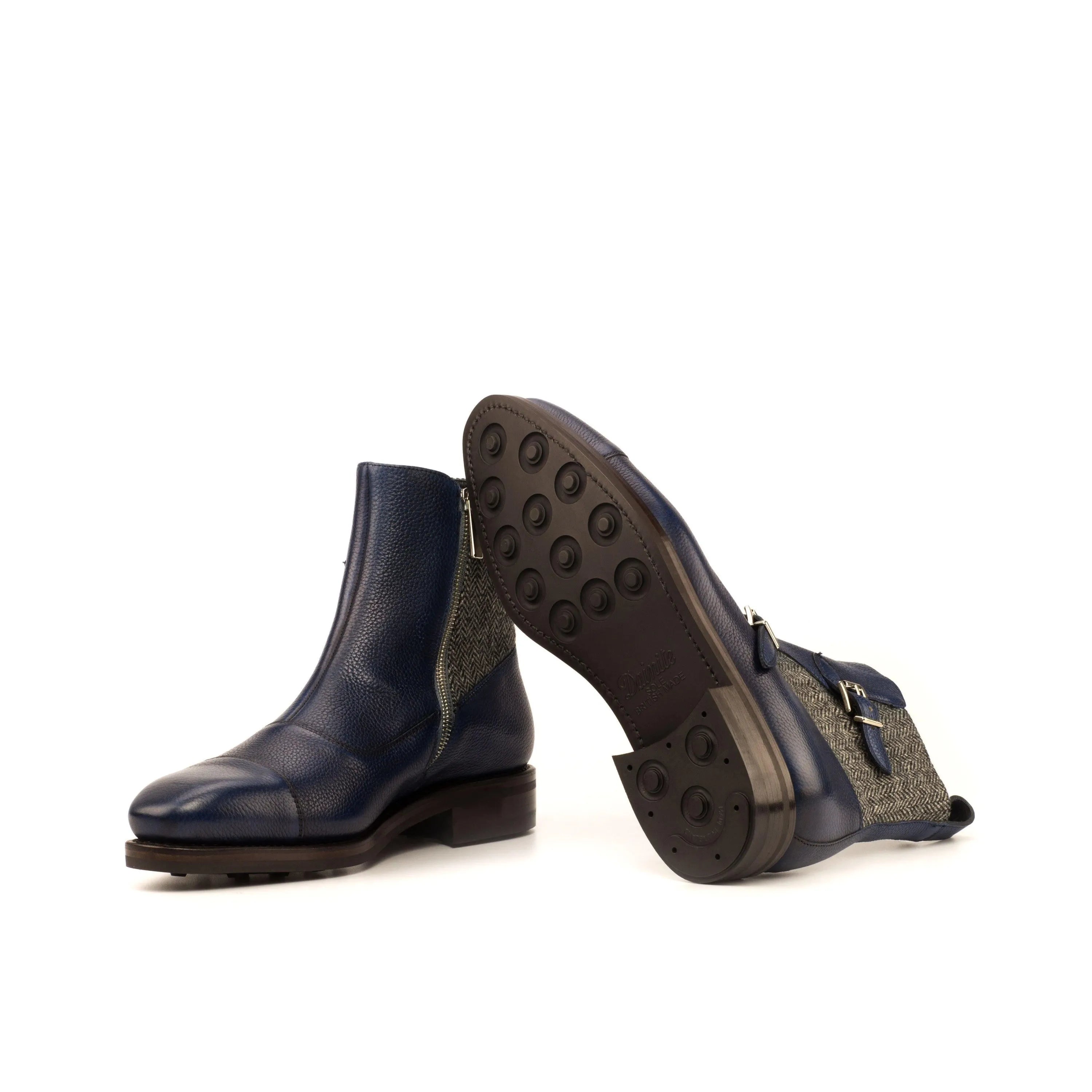 A pair of blue leather ankle boots from the Sean Octavian Boots II collection