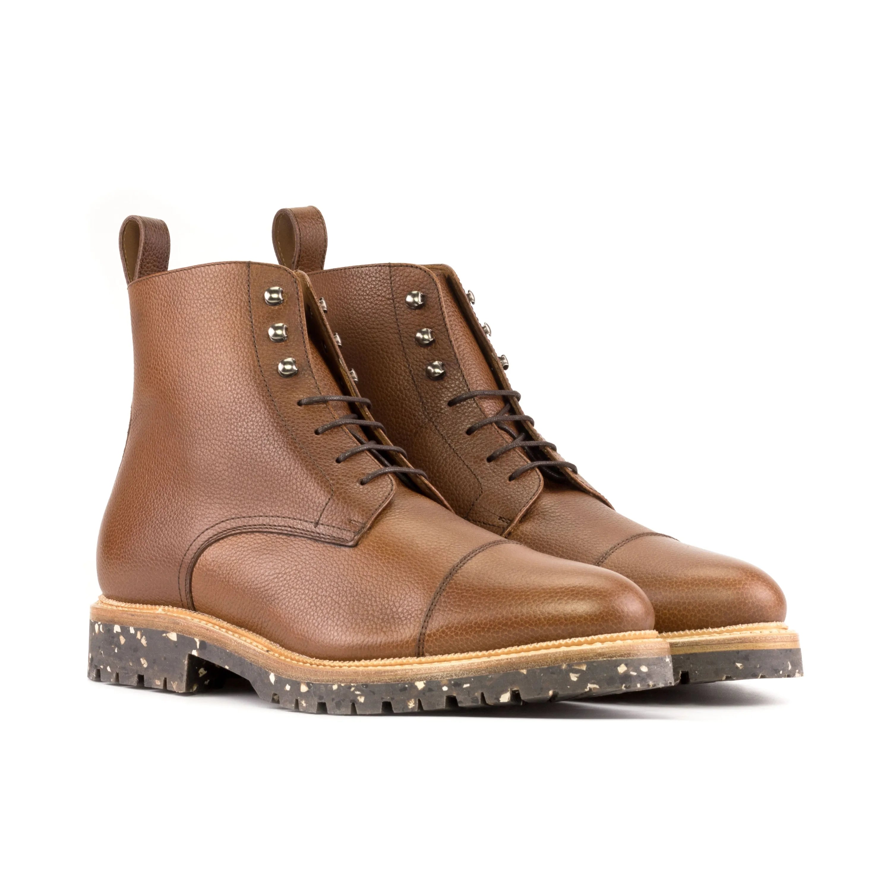 Brown leather lace-up boots, featuring the stylish Senio Jumper Boots design