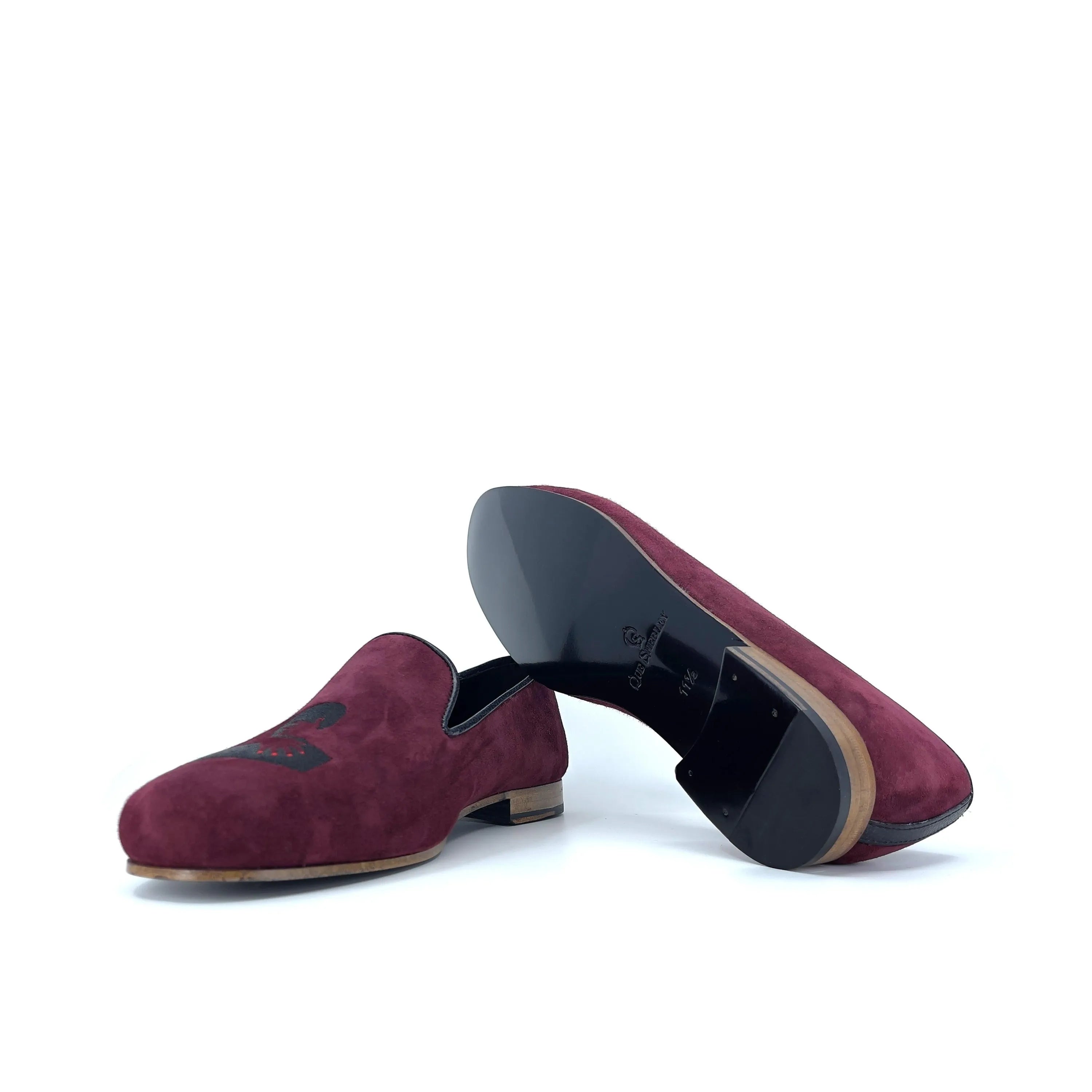 Maroon suede loafers in Shesthe1 Wellington Slipon style for elegant footwear choices