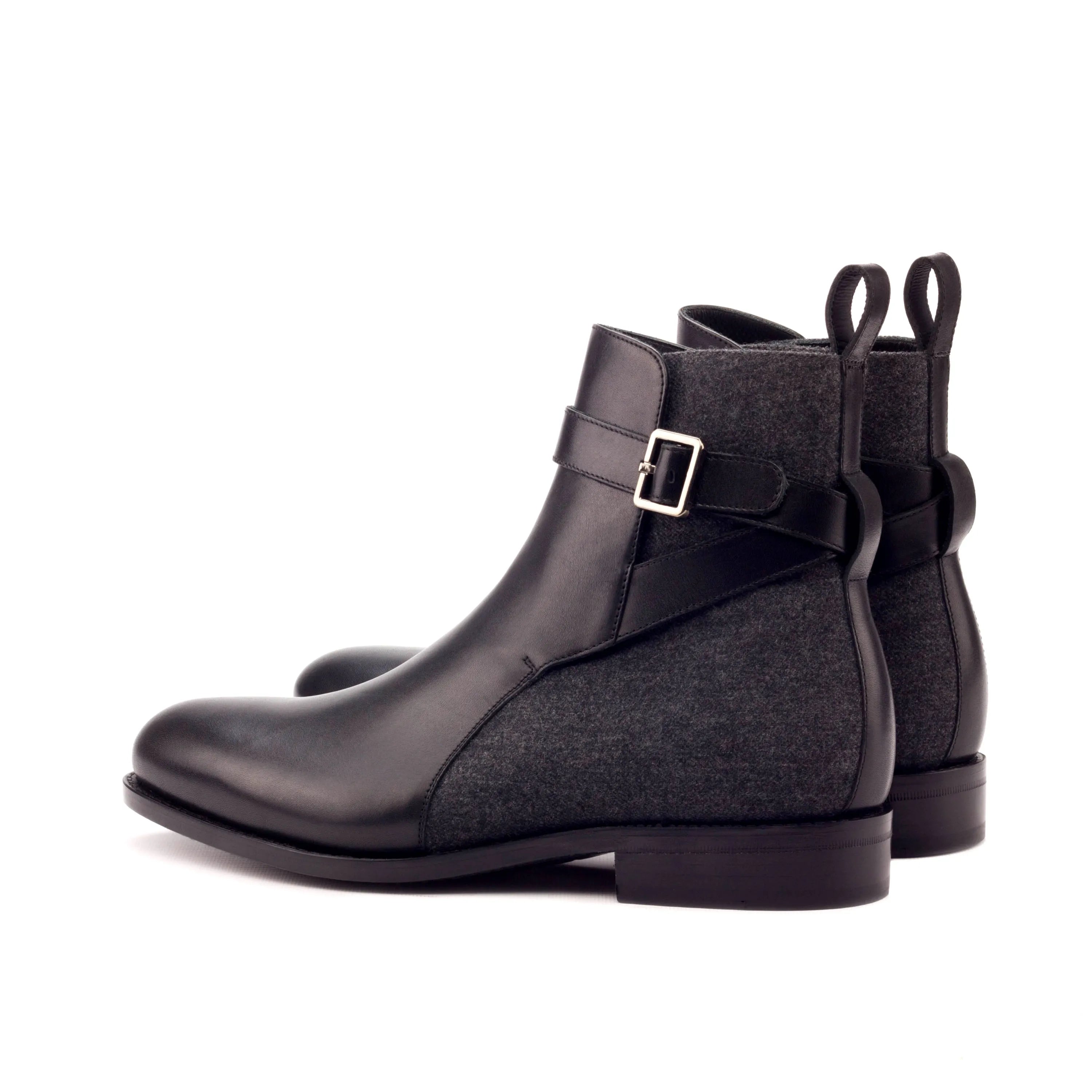 Black leather ankle boots, perfect for stylish outfits, showcasing Singapor Jodhpur Boots
