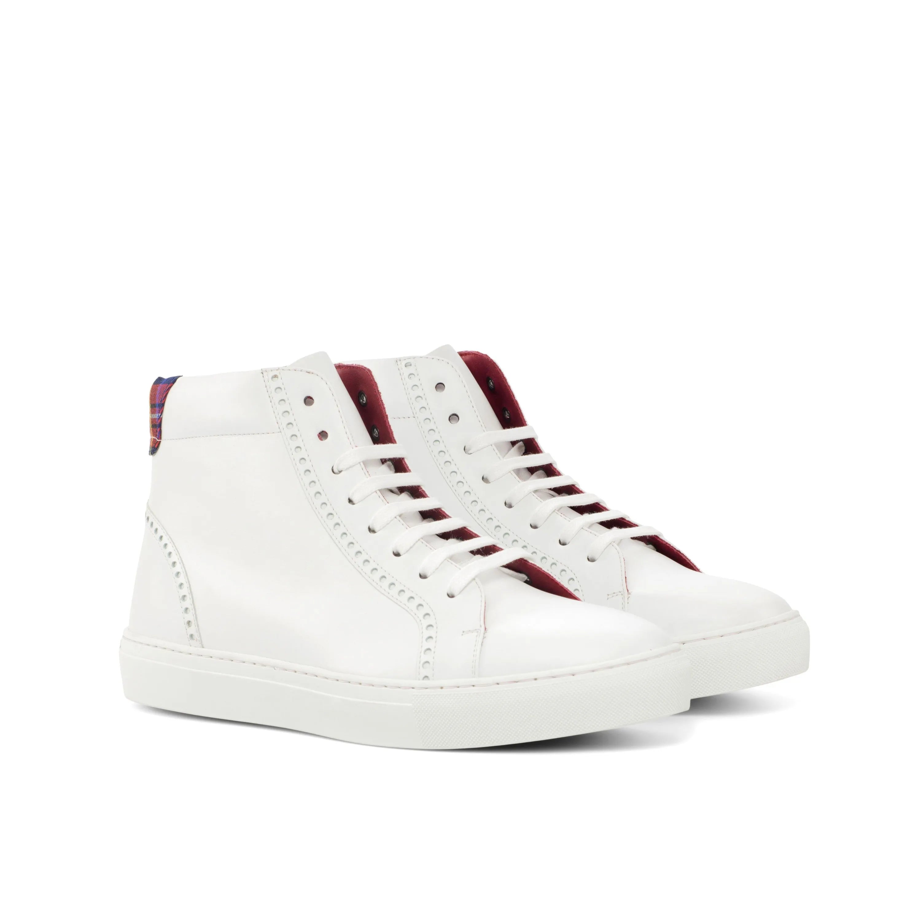 Pair of white high-top Sky High Kicks Sneakers designed for style and comfort
