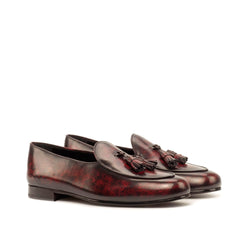 Burgundy leather tassel loafers from the SoLo Belgian Slipper II collection