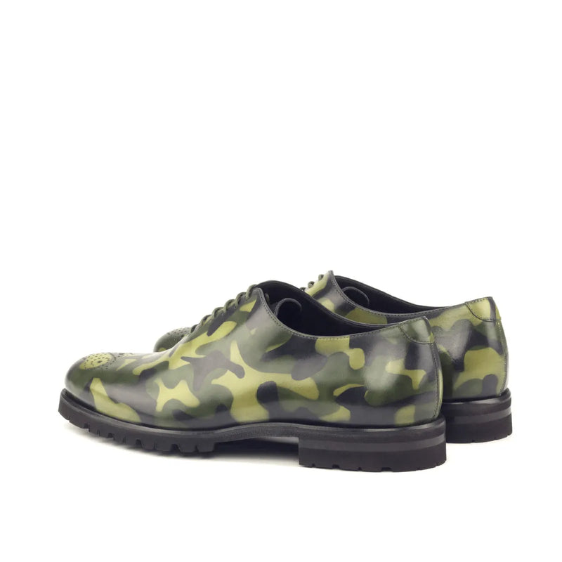 Camouflage leather dress shoes, Spartacus Whole Cut Patina for stylish elegance