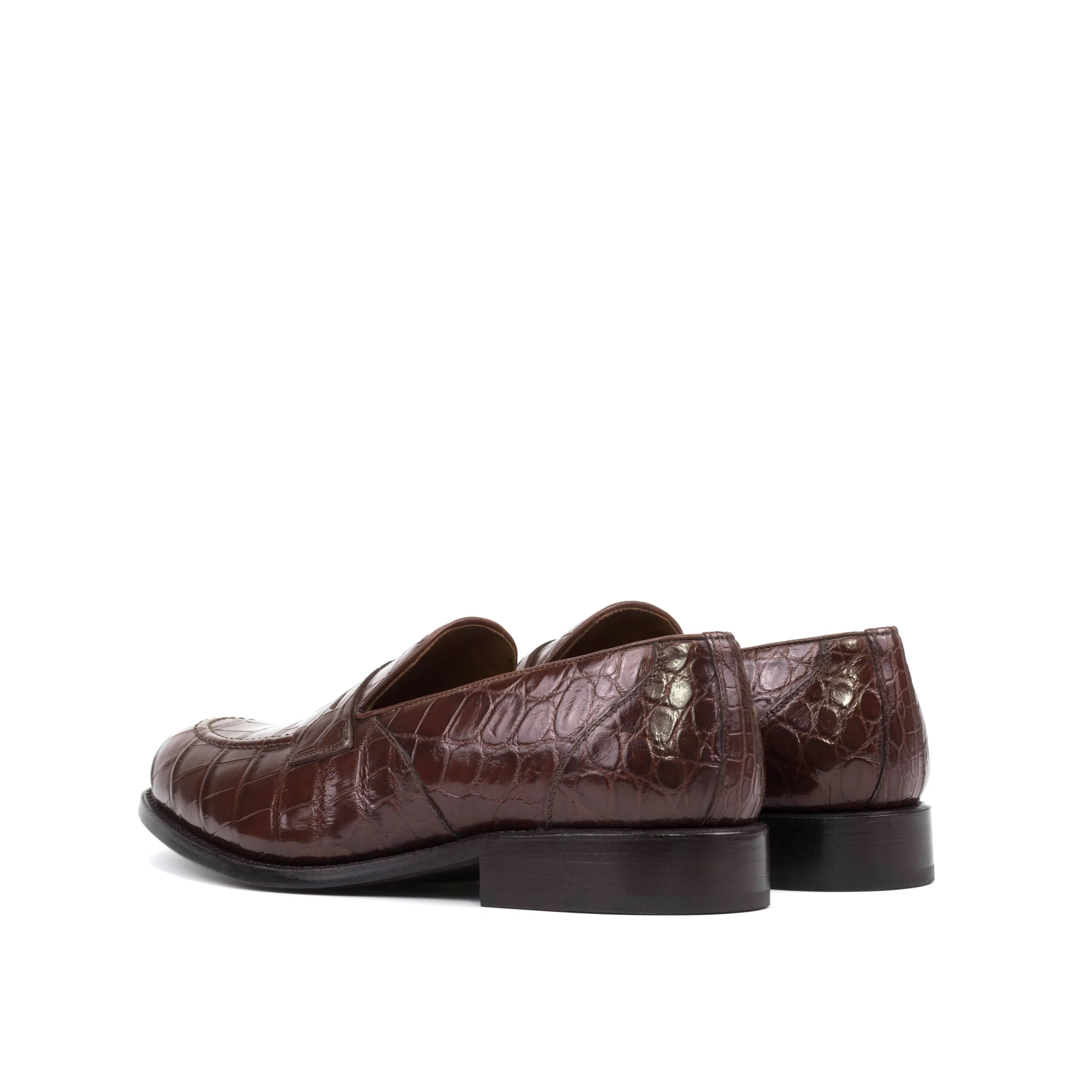 Brown crocodile-patterned leather loafers from TheDon Alligator Loafers II collection