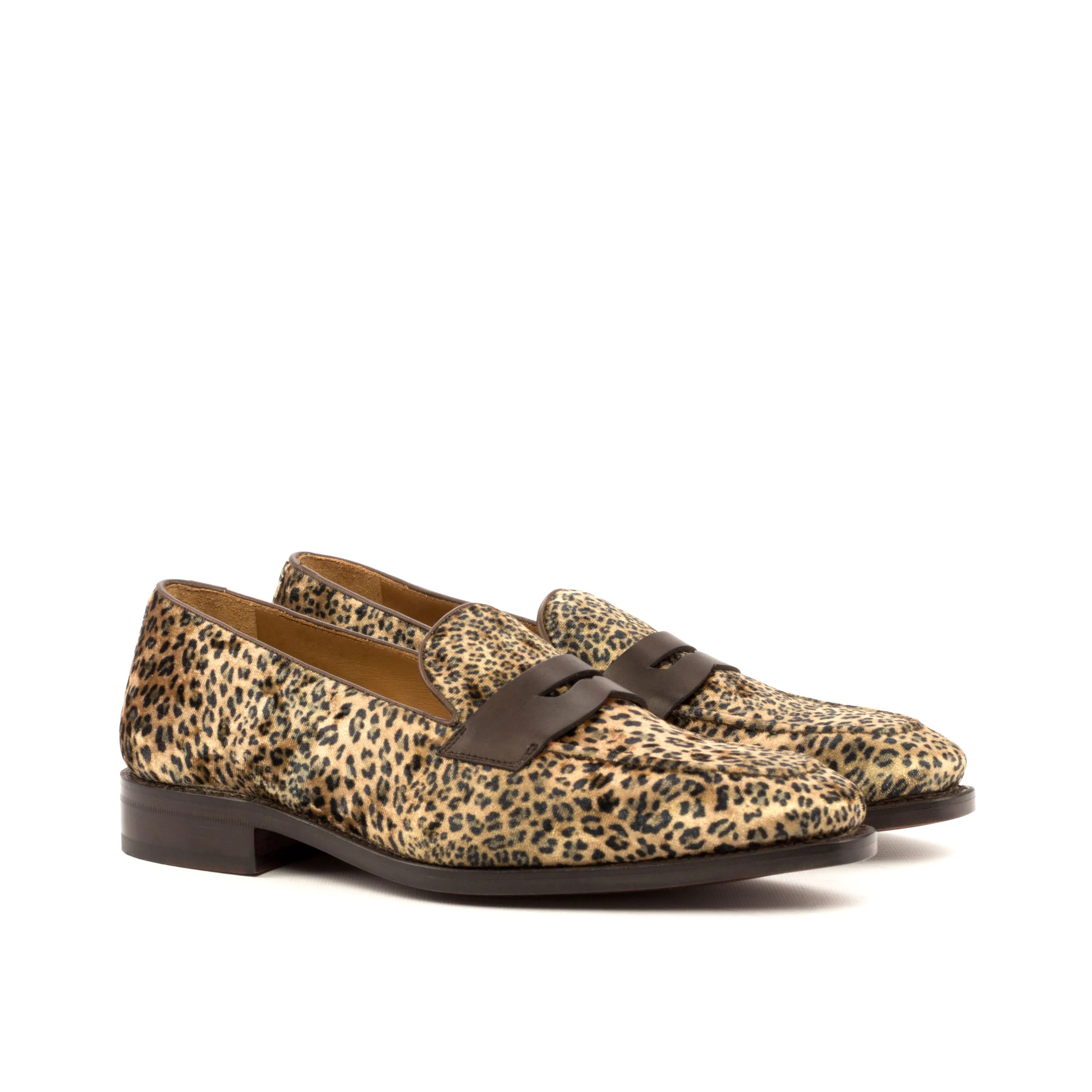 Leopard print leather Tilluis Loafers, luxury bespoke shoes for men, elegant style