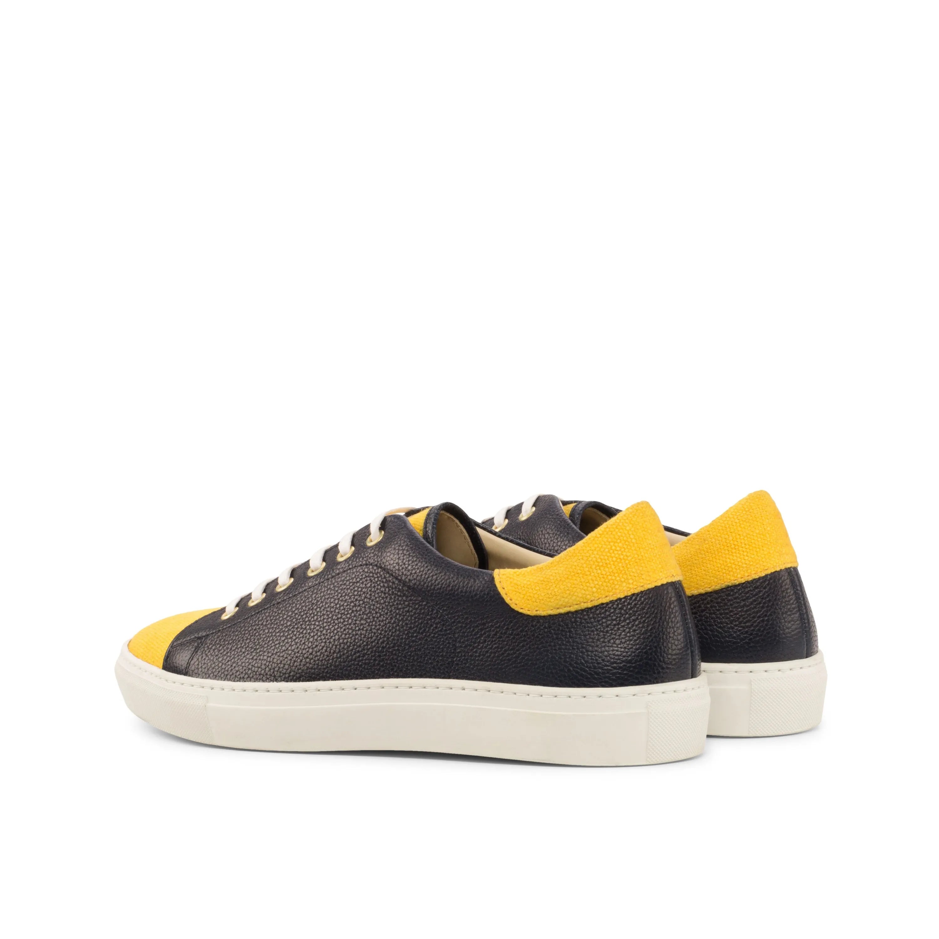 Black and yellow leather Tima67 Trainer Sneakers showcasing stylish athletic design