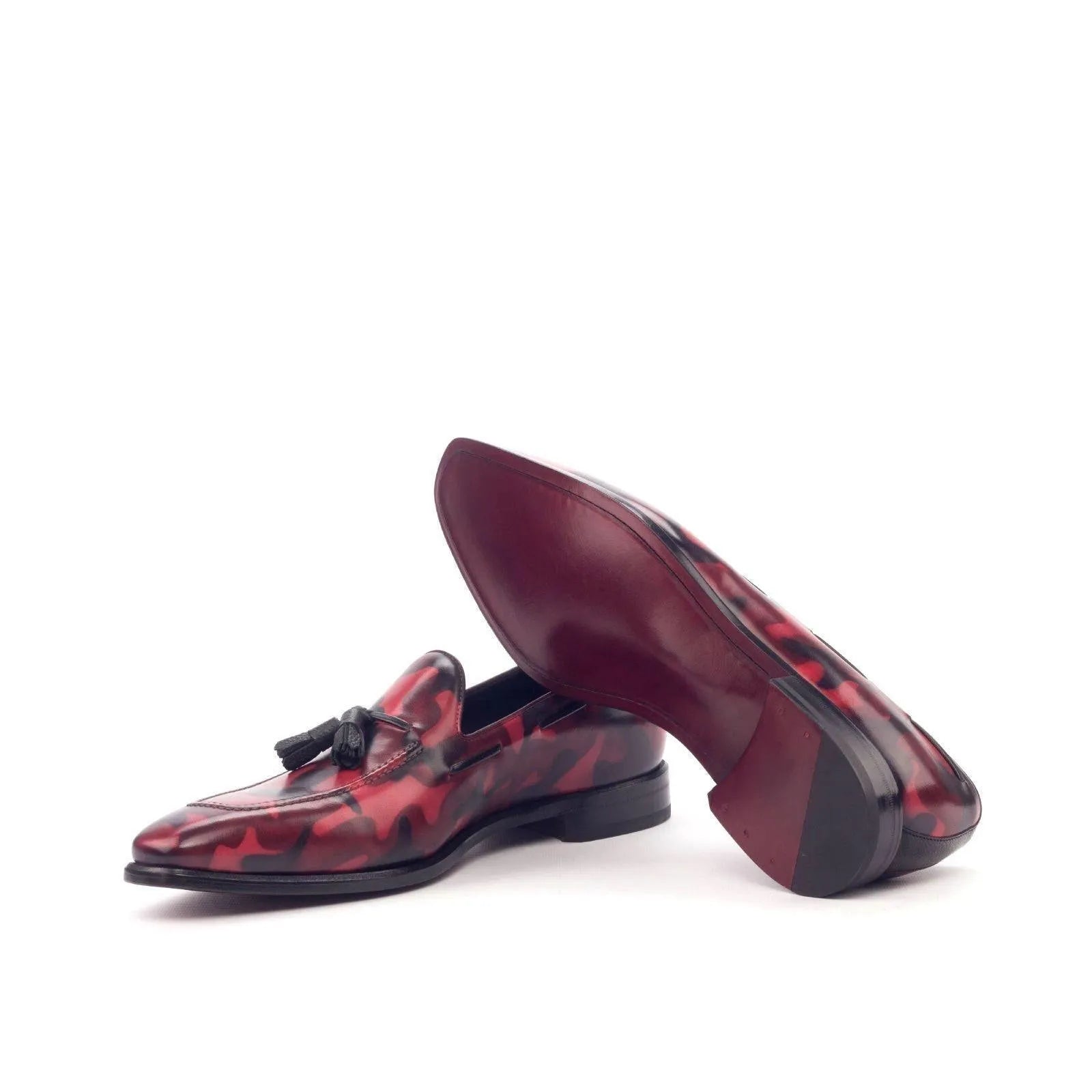 Red and black patterned leather Timo Camo Loafers II for stylish footwear options
