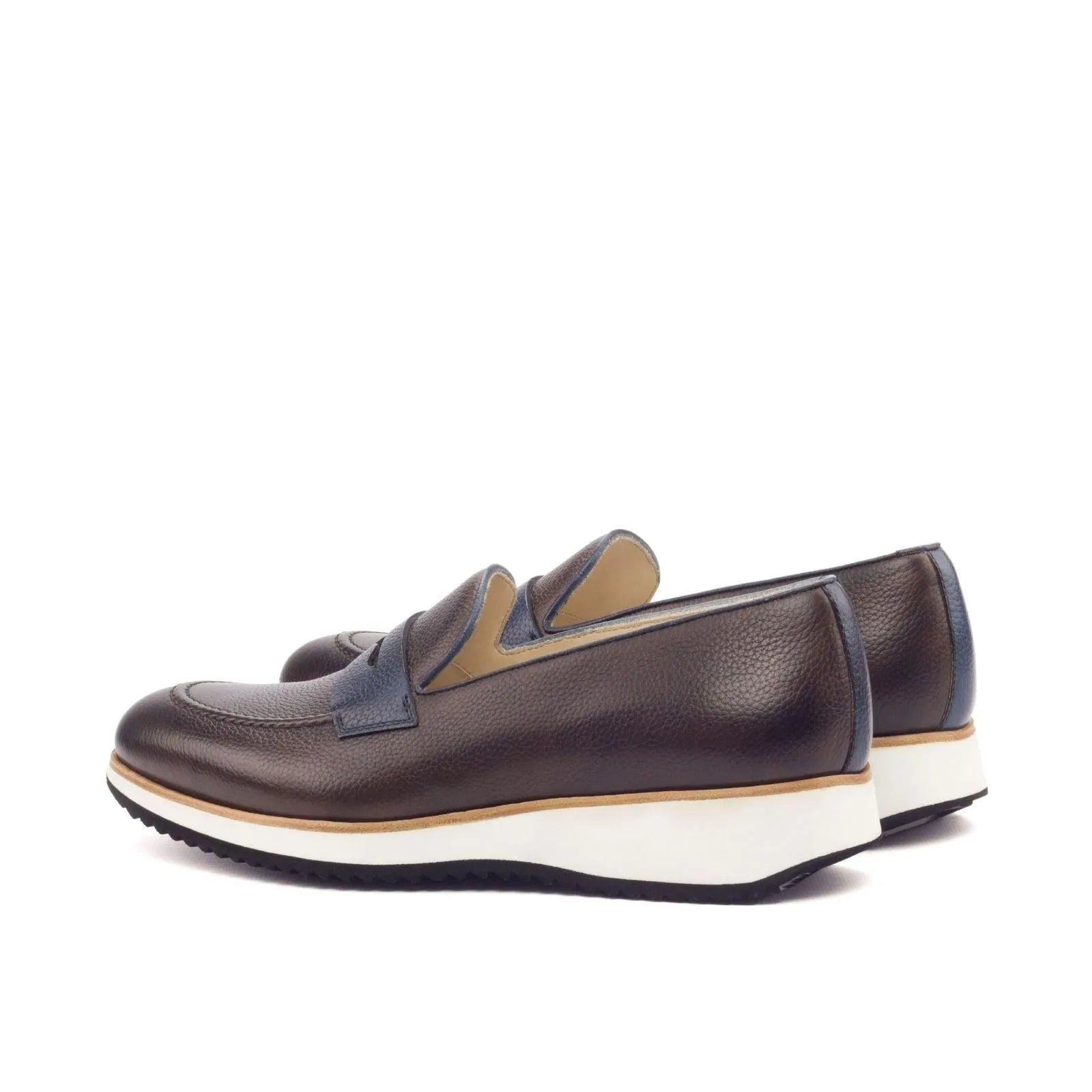 Brown leather penny loafers from Timyo Loafers II featuring a rounded toe design