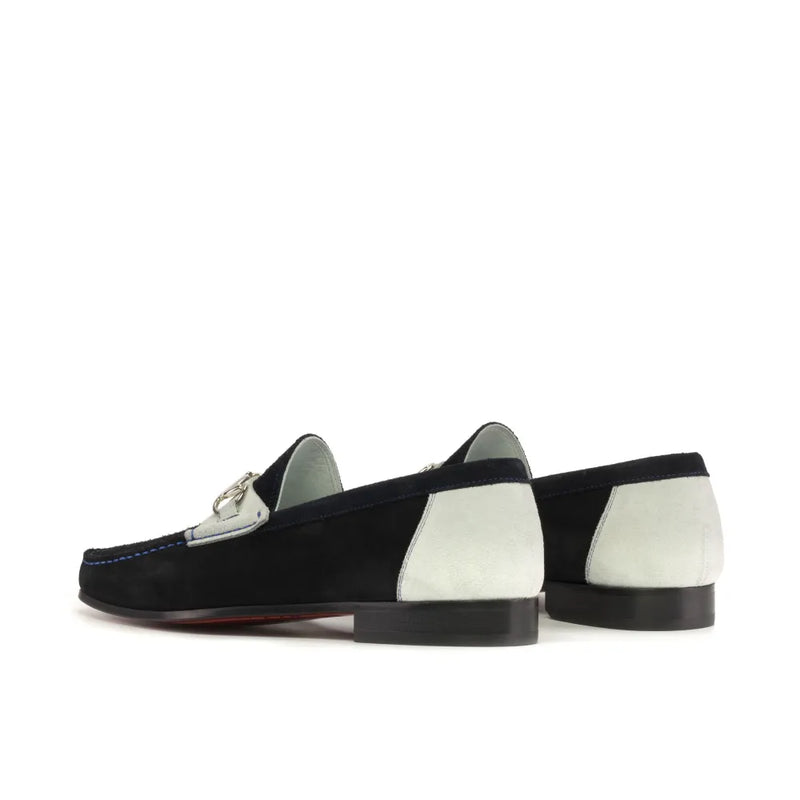 Black and white loafers from Timzy Moccasin, luxury bespoke shoes for men