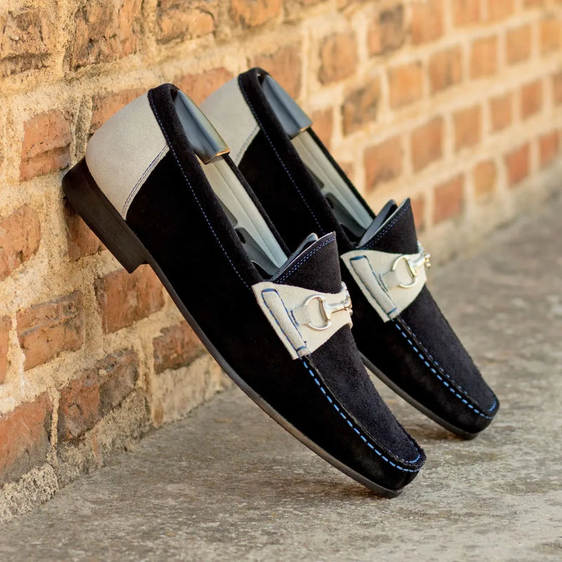 Two-tone suede loafers featured in Timzy Moccasin, luxury bespoke shoes for men