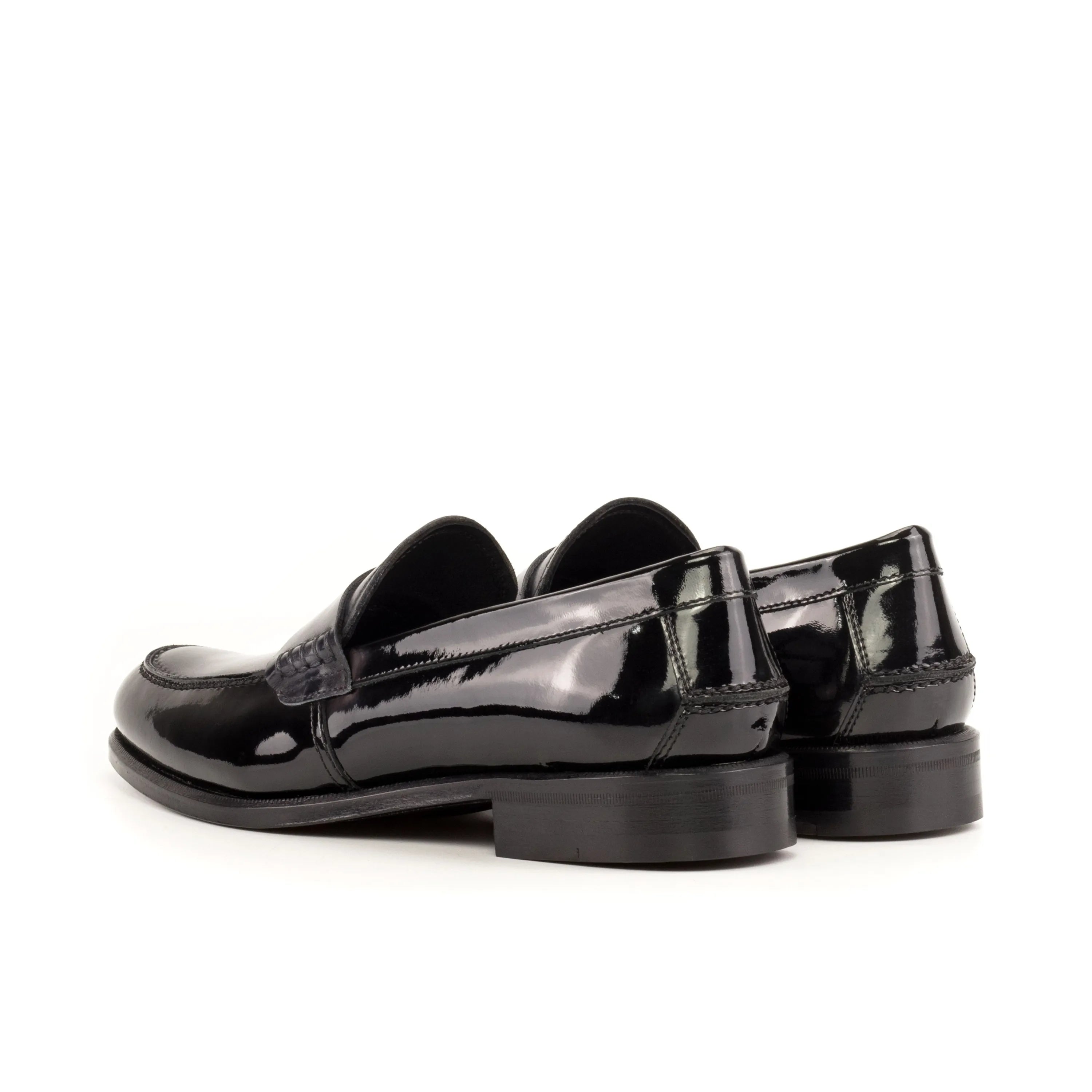 Black patent leather loafers from Titani Unisex Patina for stylish versatility
