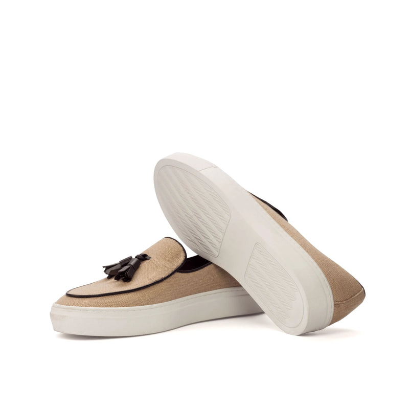 Tan Calf Leather Tonny Belgian Sneaker featuring stylish tassel loafer design
