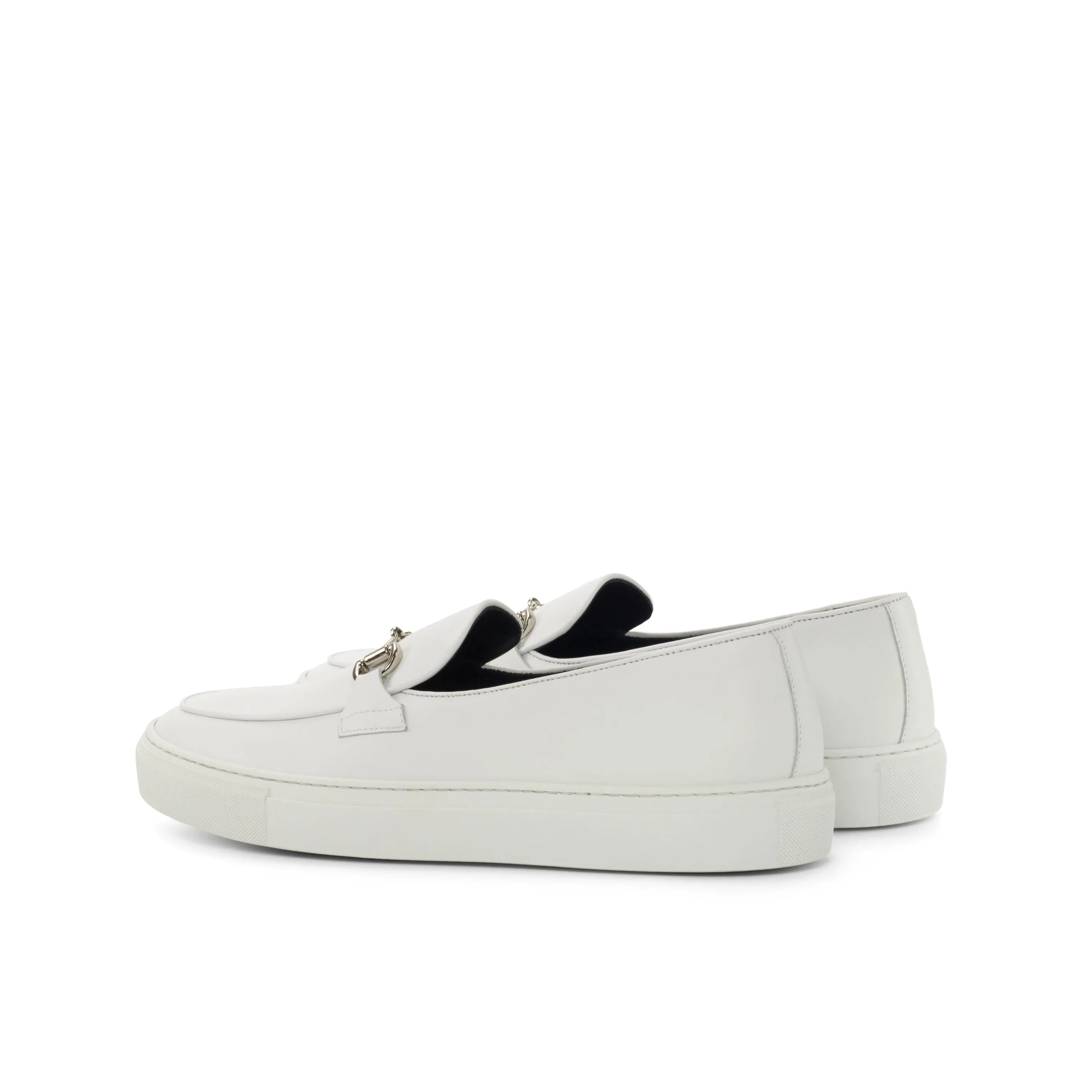 White leather slip-on loafers from the Tony Belgian sneaker collection