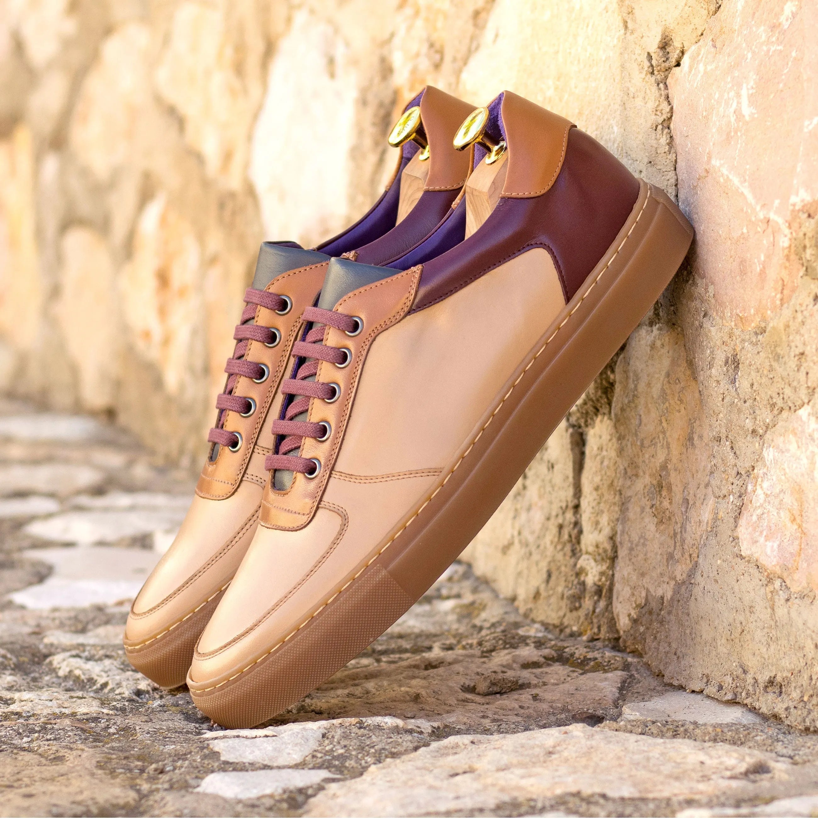 Two-toned Nappa leather Topaze Low Top Sneakers, stylish trainer sneakers for casual wear