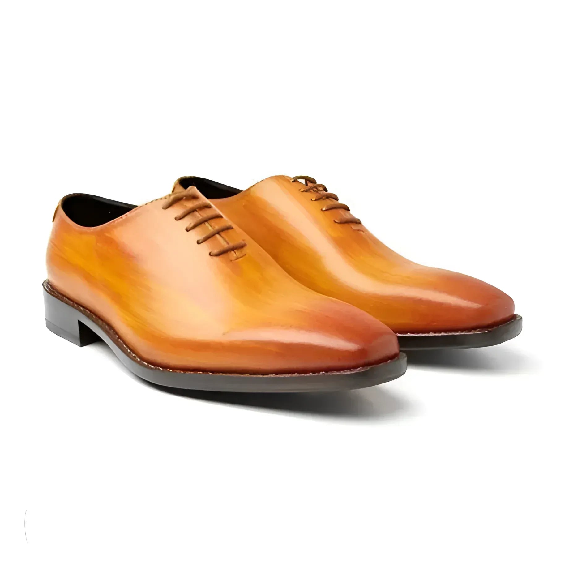 Pair of brown leather dress shoes from Touched by Elegance Wholecut collection