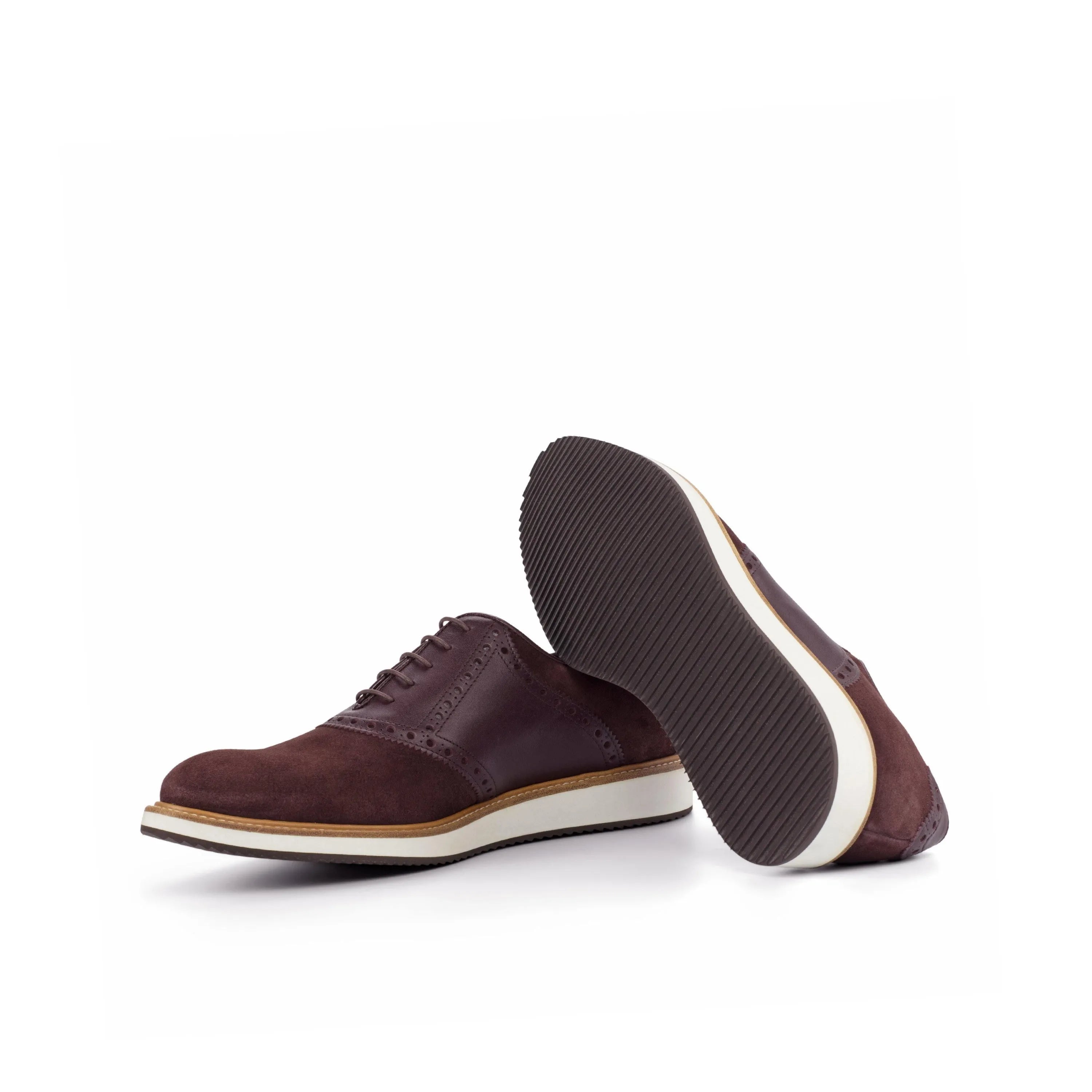 Burgundy leather and suede TR91 Saddle Shoes II, elegant footwear for refined style