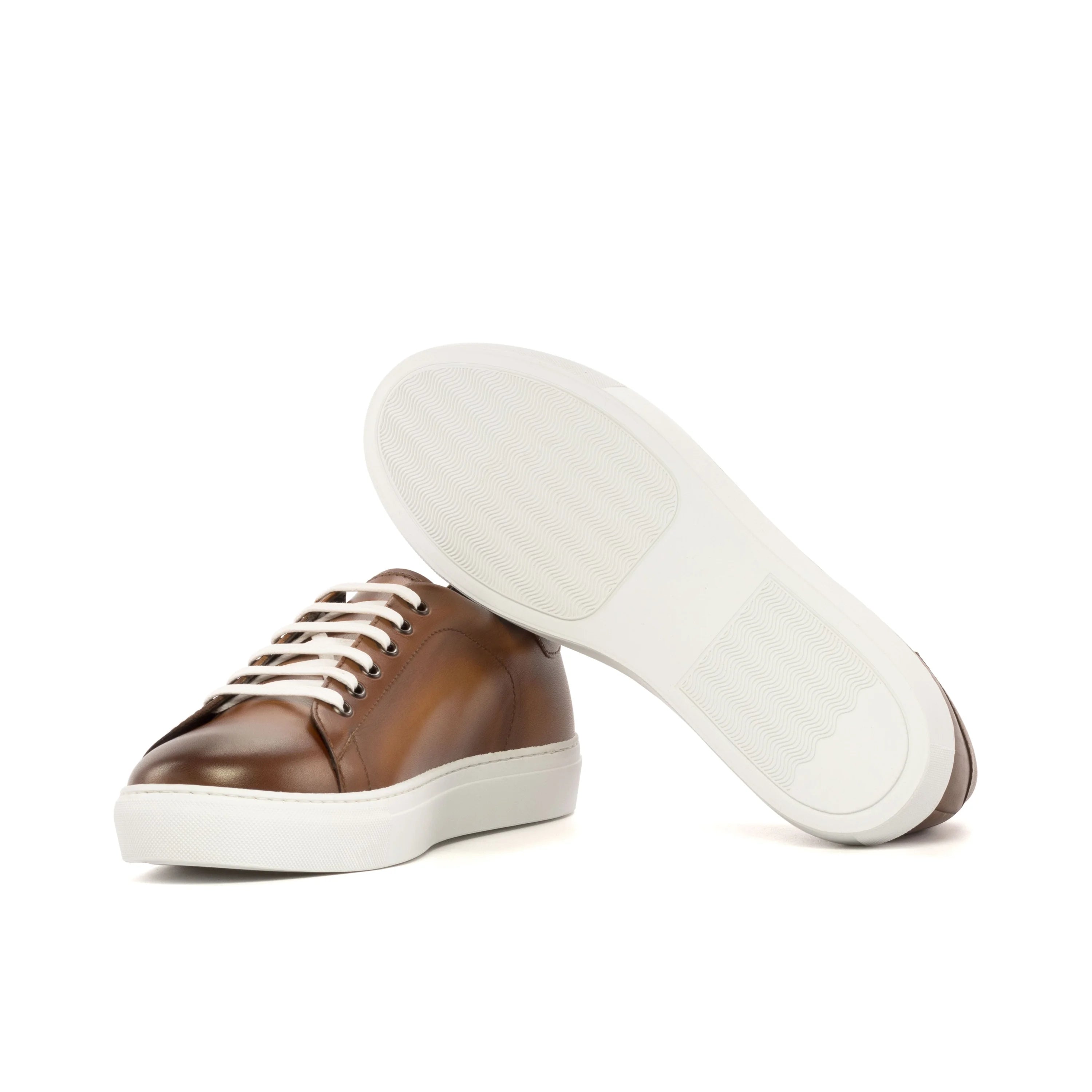 Brown calf leather Treasure Trainer Sneaker II with white cupsole
