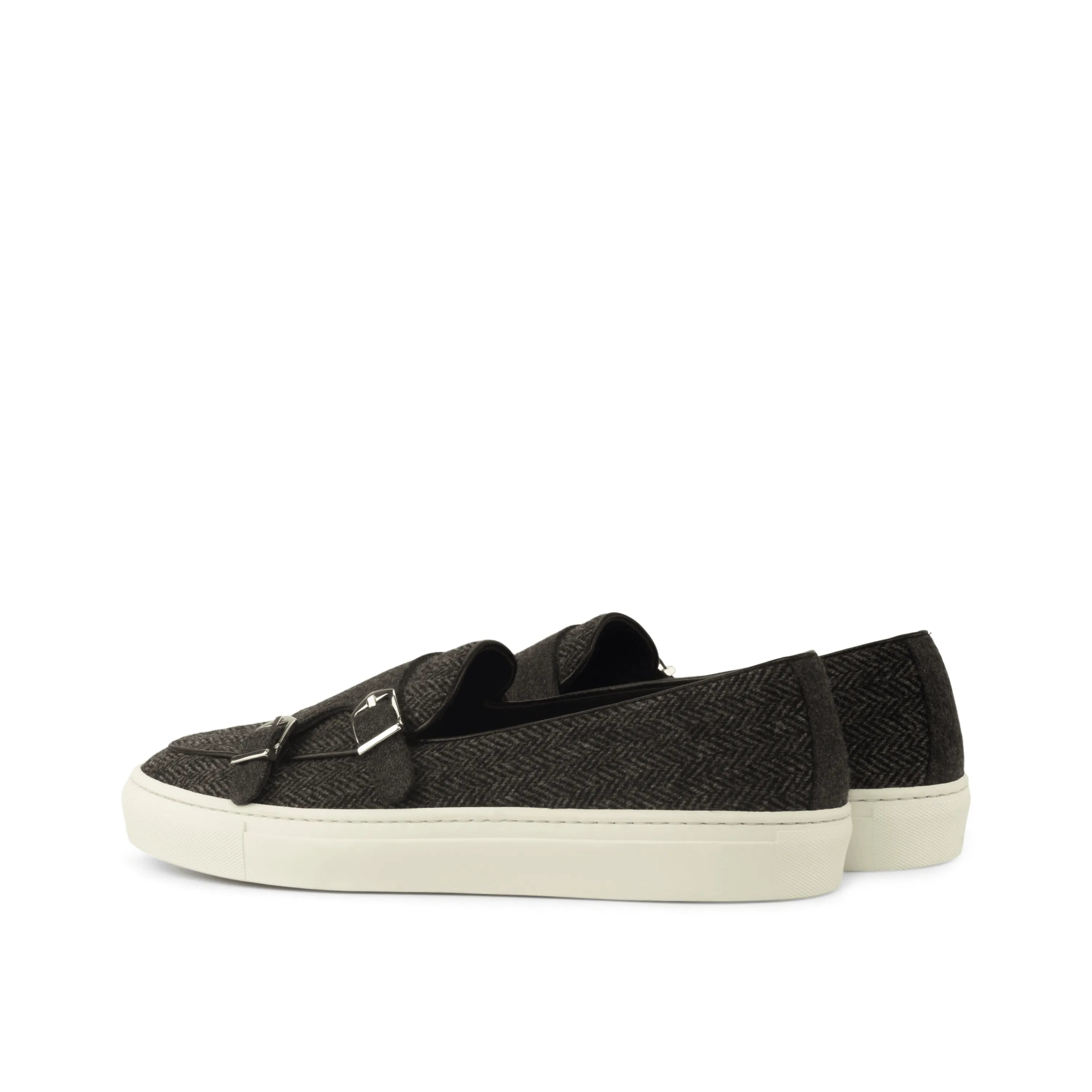 Black double monk strap slip-on sneakers from the Trove Monk Sneaker II collection