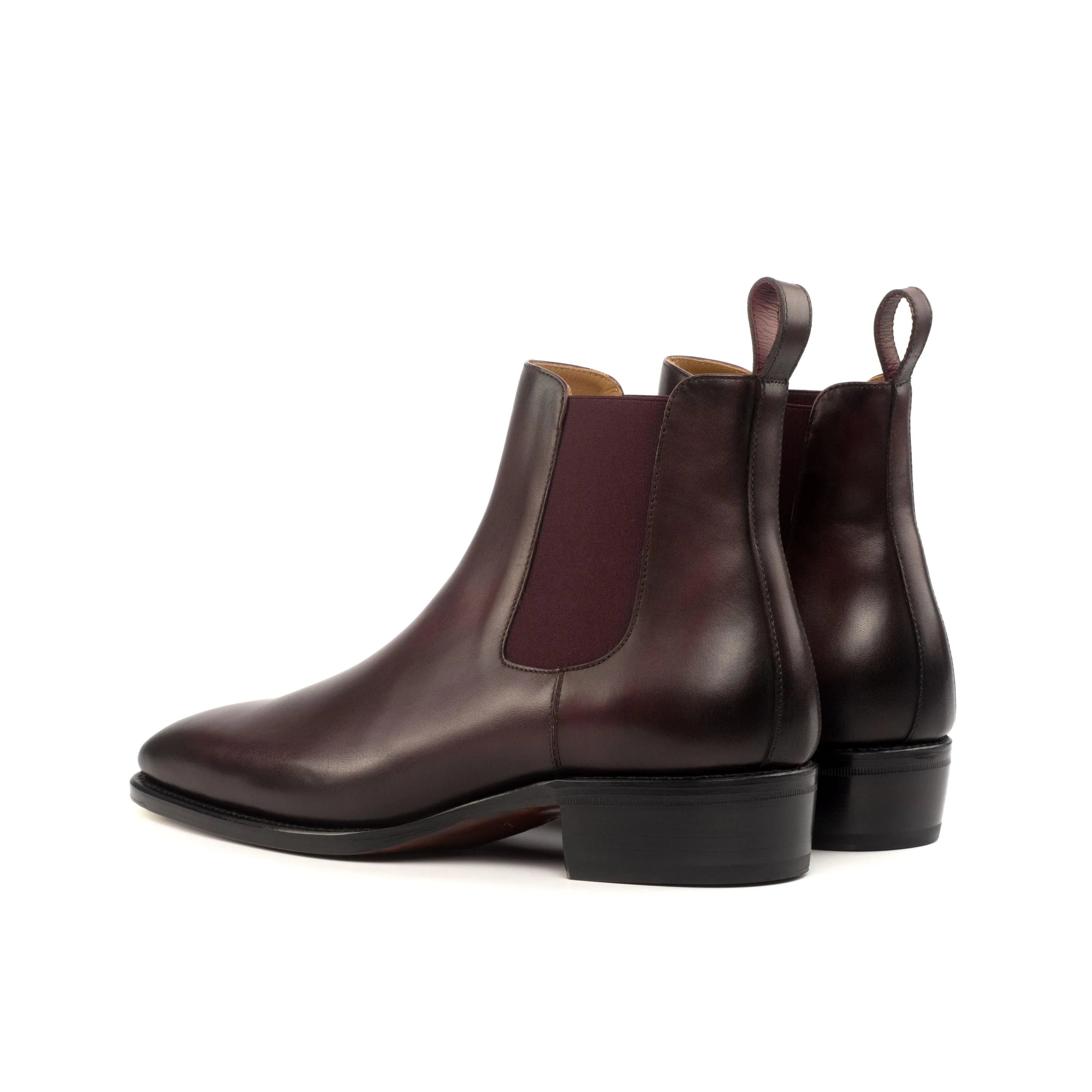 Burgundy leather Truman Chelsea Boot showcasing stylish and elegant design