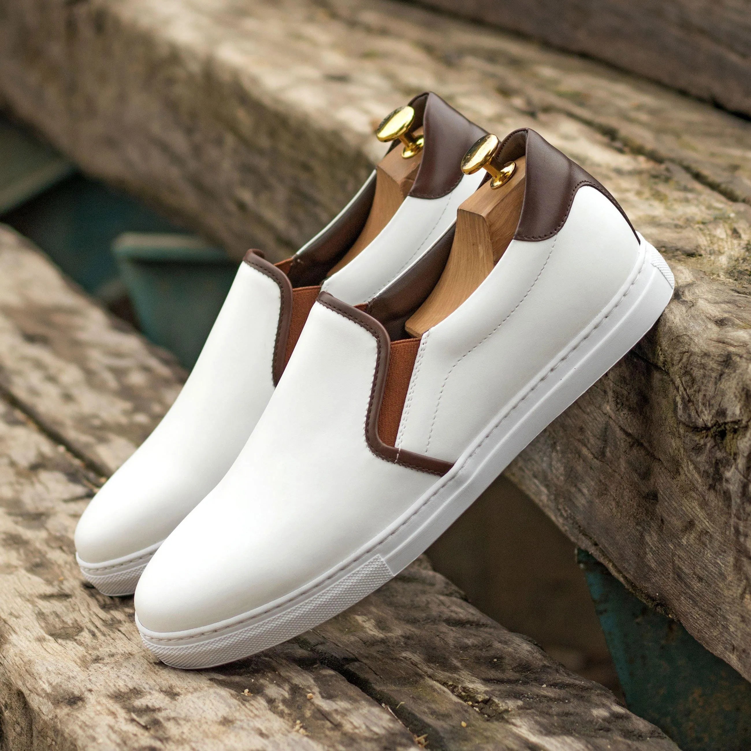 White leather Tuesday Slip on Sneakers for stylish and comfortable footwear