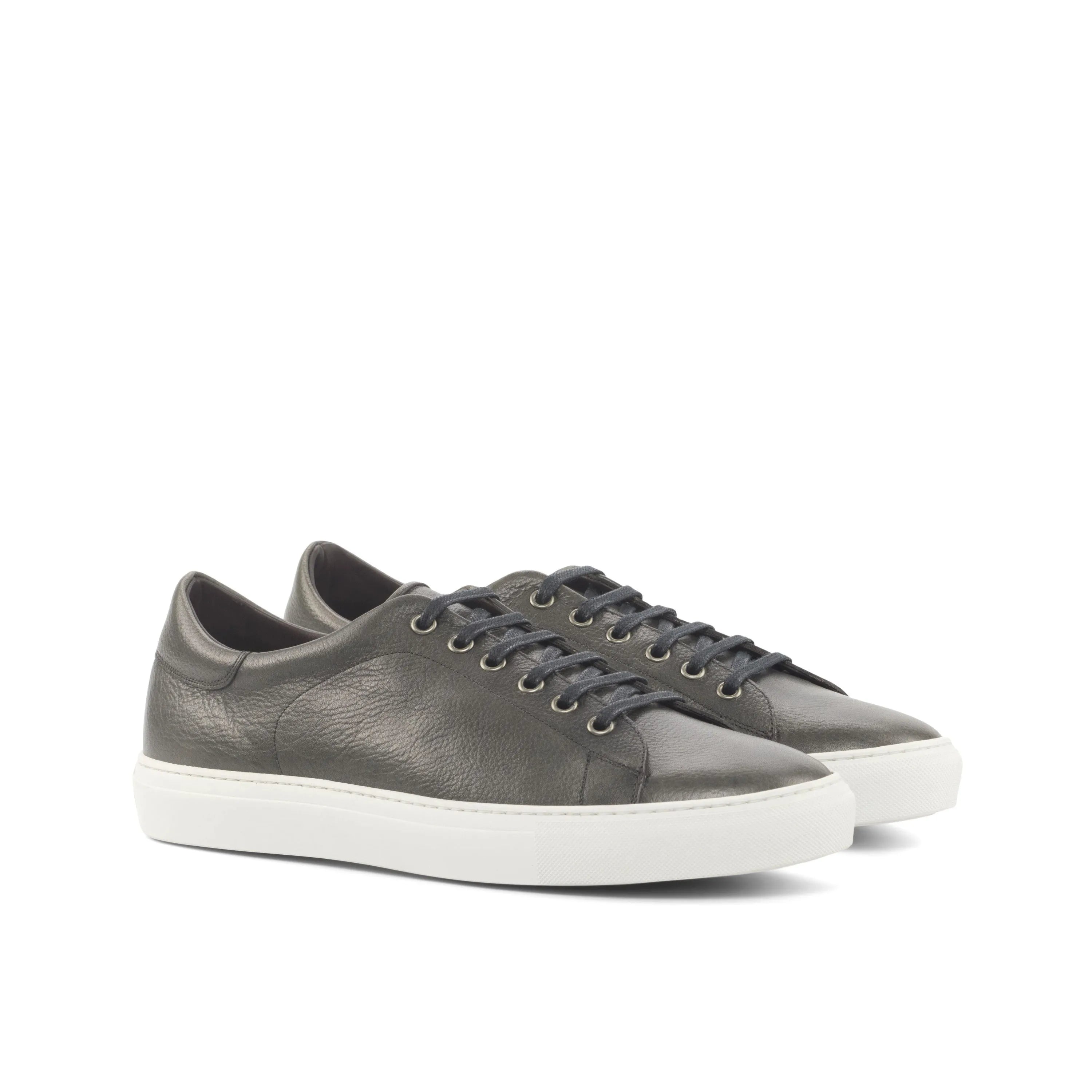 Gray leather Tuesday Trainer Sneakers II with white soles for stylish comfort