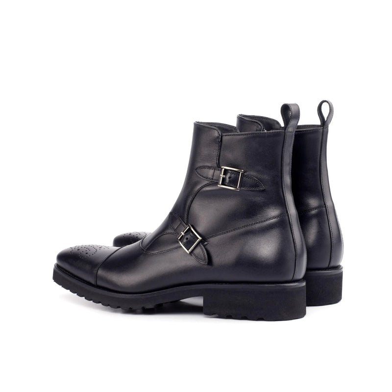 Black leather monk strap Octavian Boots, showcasing Tulum Octavian style and elegance