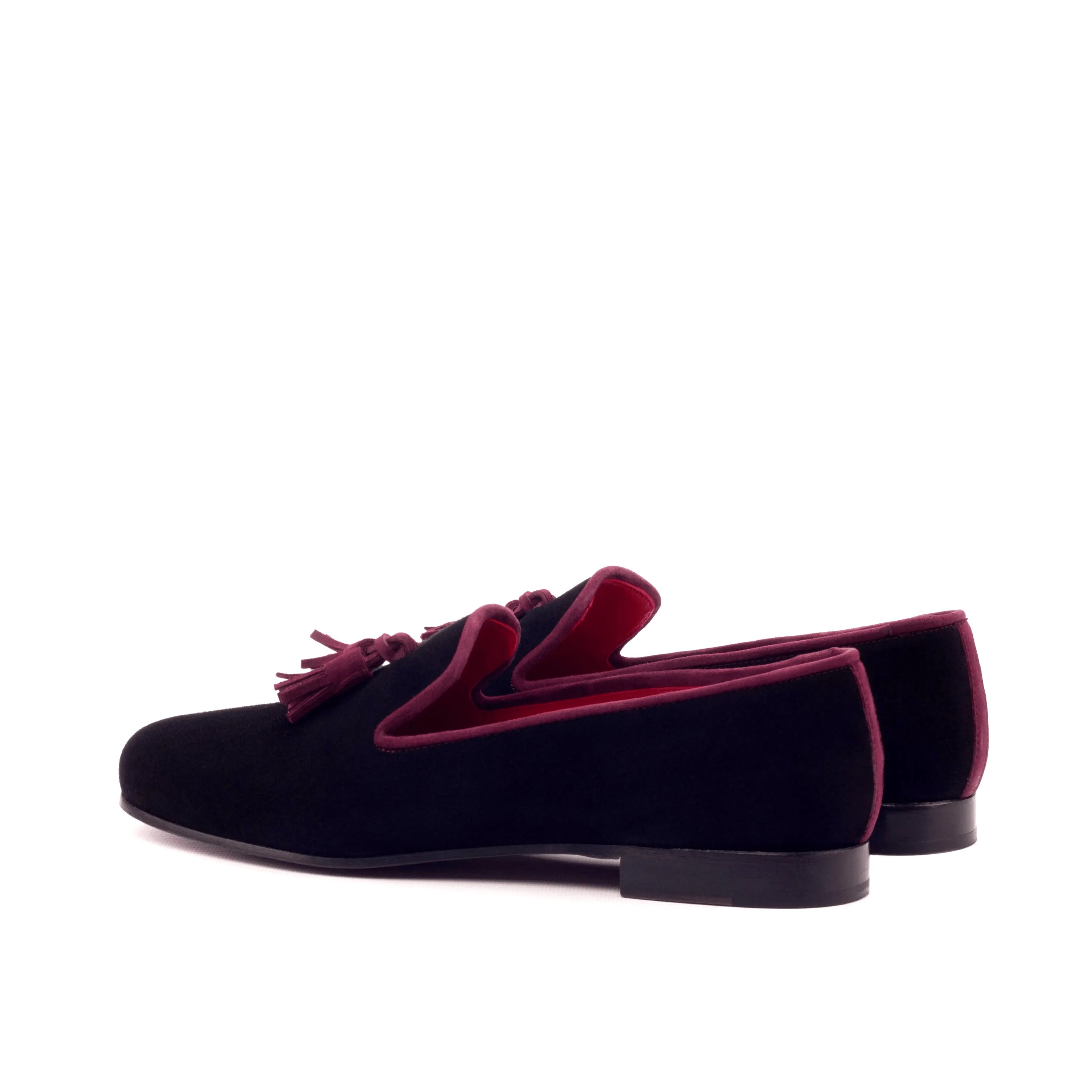 Black velvet tassel loafers from the Victor Wellington Slip on II collection
