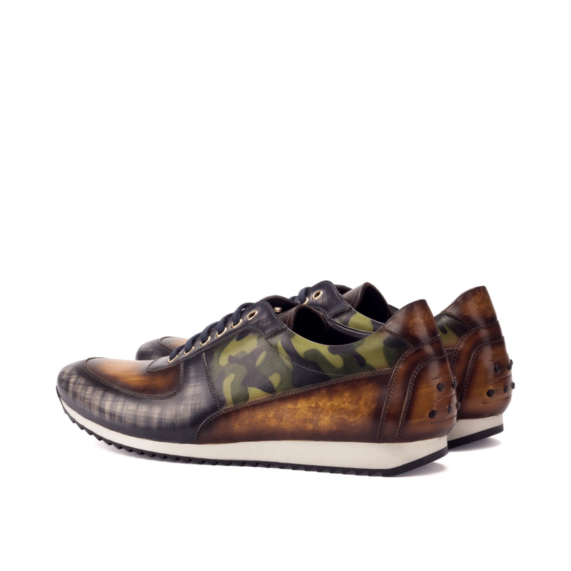 Camouflage and brown leather Vincento Corsini Patina Sneakers for stylish comfort